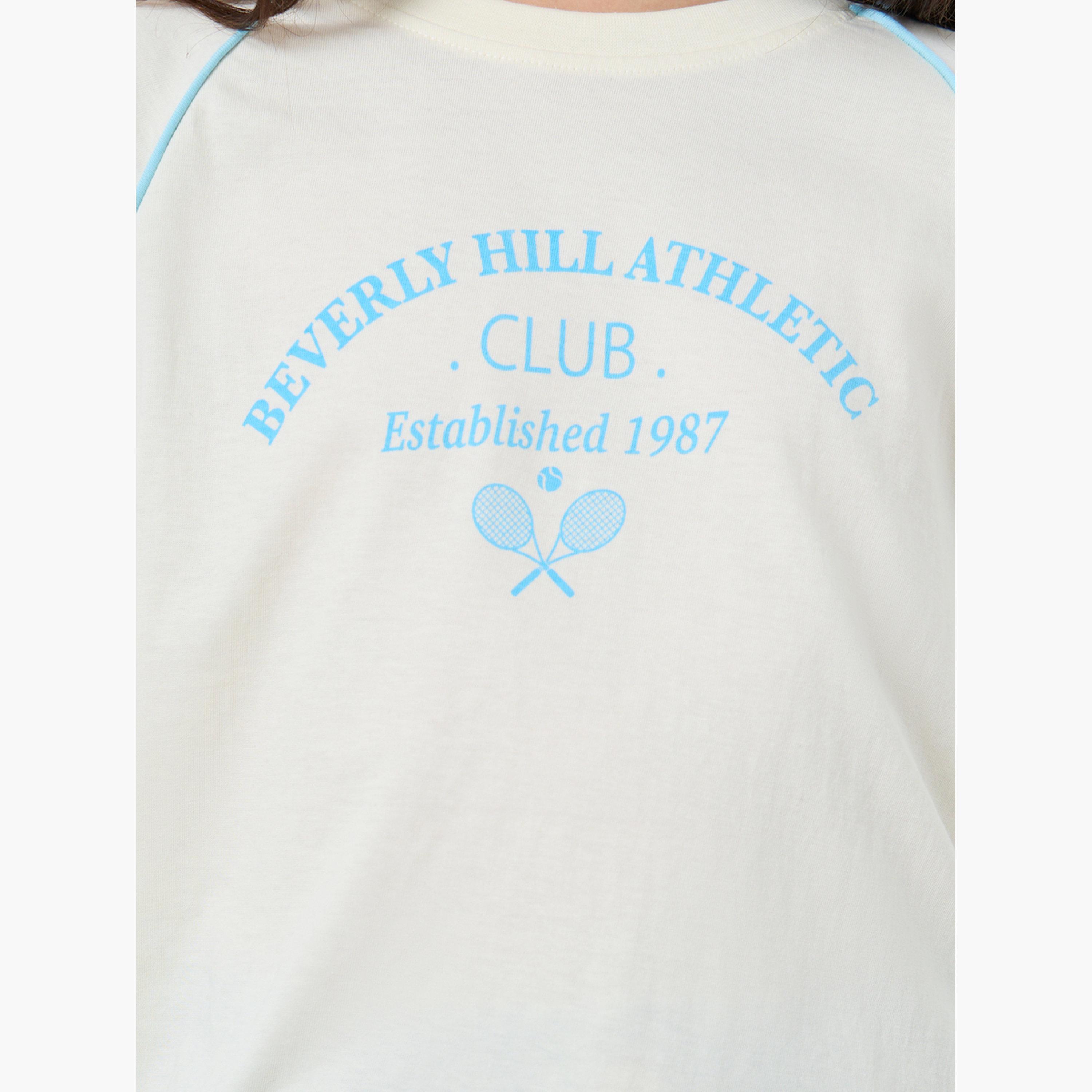 Styli Teens Off White Raglan Sleeve T-Shirt-girls-clothing-tshirts-image-4