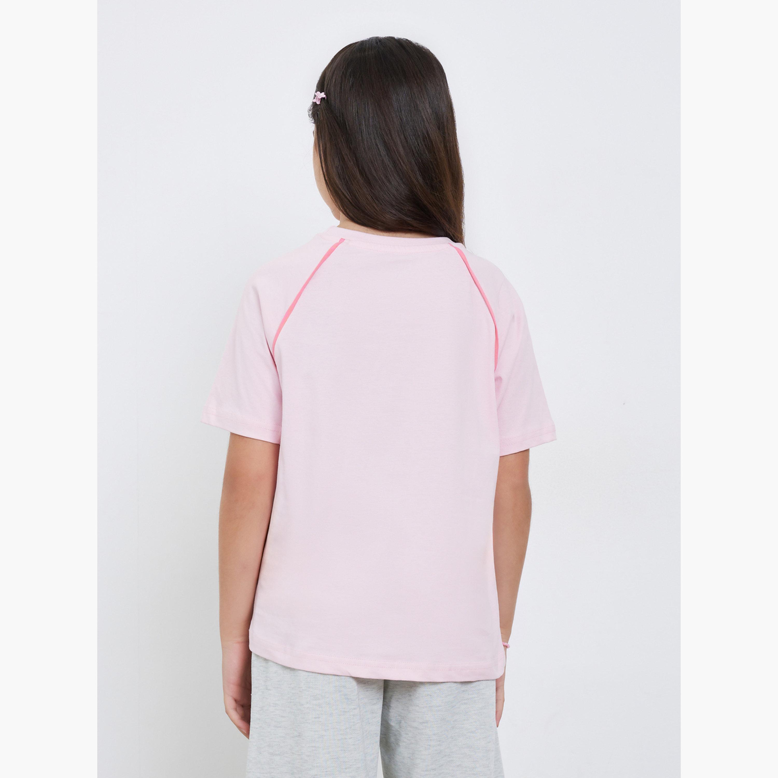 Styli Teens Light Pink Beverly Hill Athletic Club Printed Raglan Sleeve T-Shirt-girls-clothing-tshirts-image-4