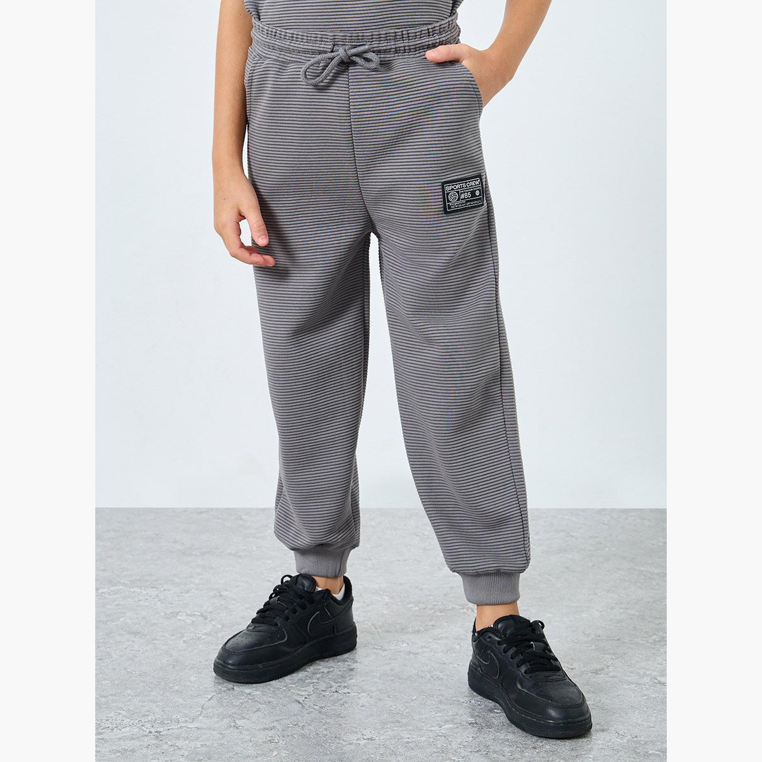 Styli Boys Grey Textured T-Shirt and Joggers Set-boys-clothing-setsandcoords-image-5