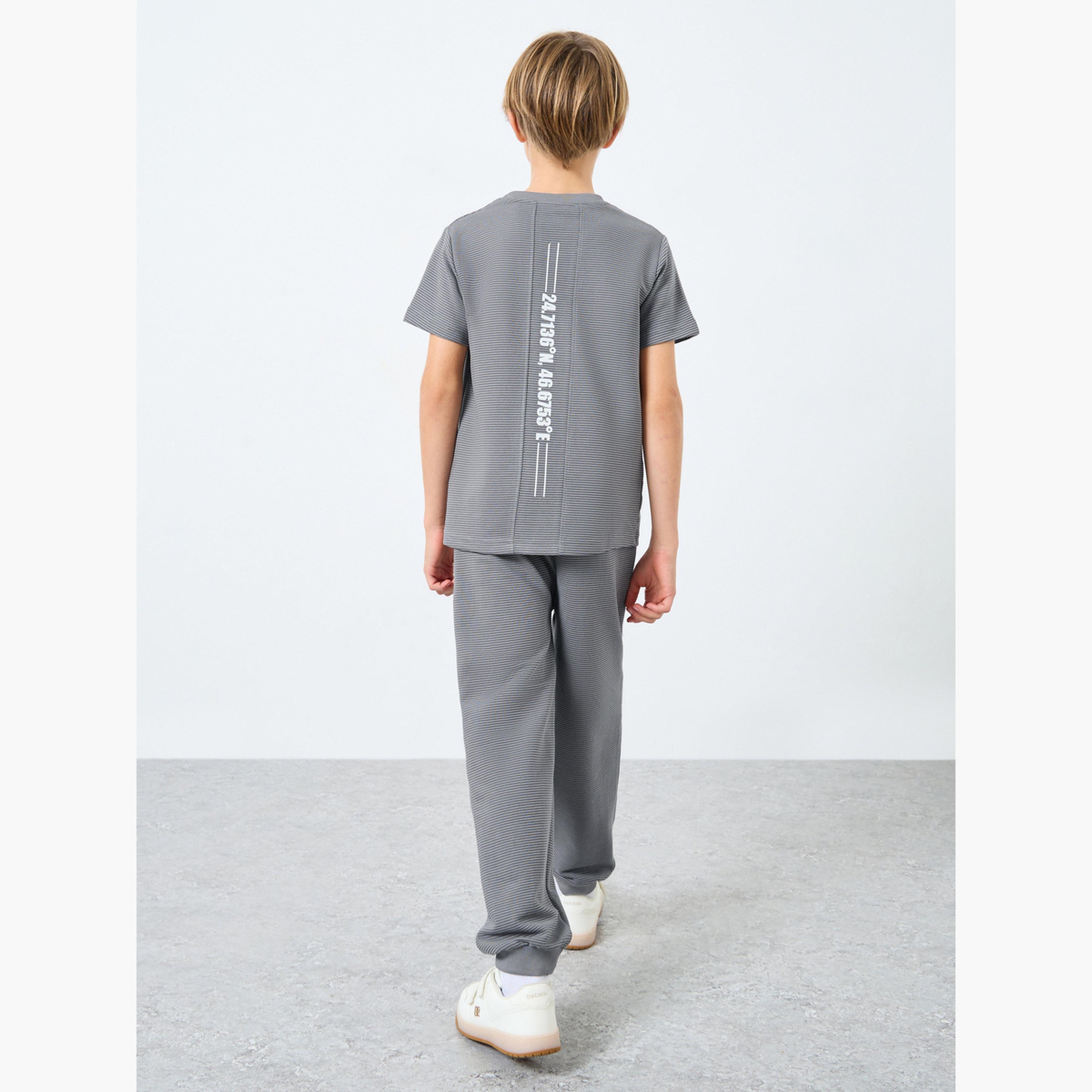 Styli Teens Grey Cotton Blend T-Shirt and Joggers Set-boys-clothing-setsandcoords-image-5