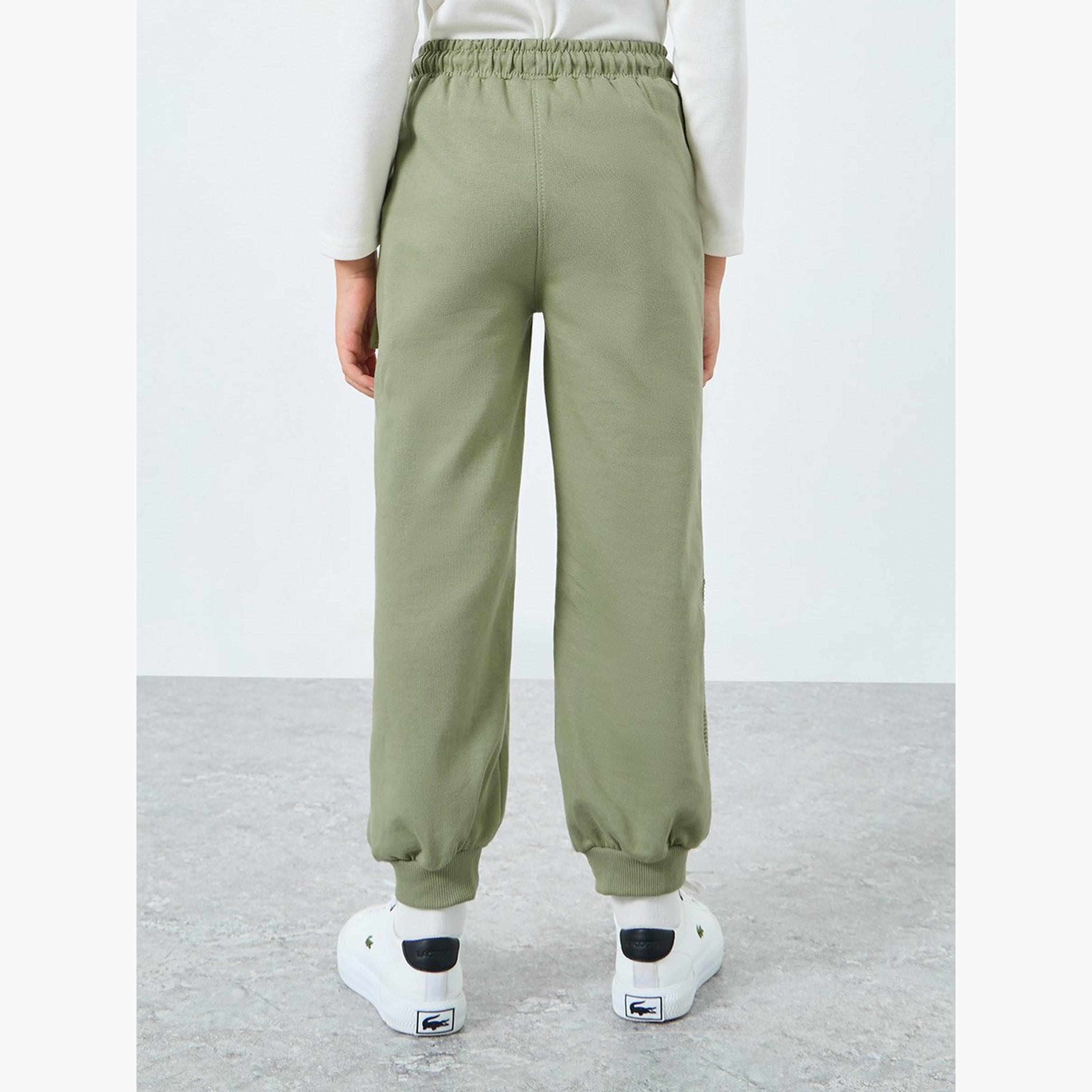 Styli Boys Green Terry Joggers with Drawstring-boys-clothing-bottoms-joggersandtrackpants-image-4