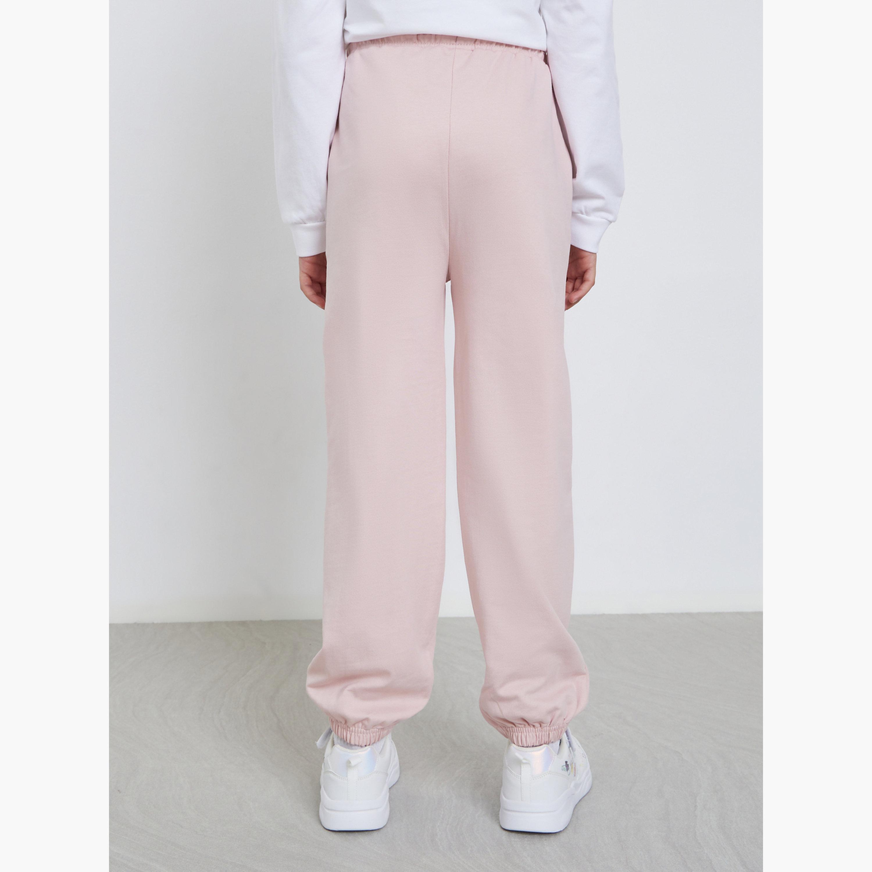 ستايلي - بنطال رياضي وردي فاتح بفتحات أمامية للبنات المراهقات-girls-clothing-bottoms-joggersandtrackpants-image-4