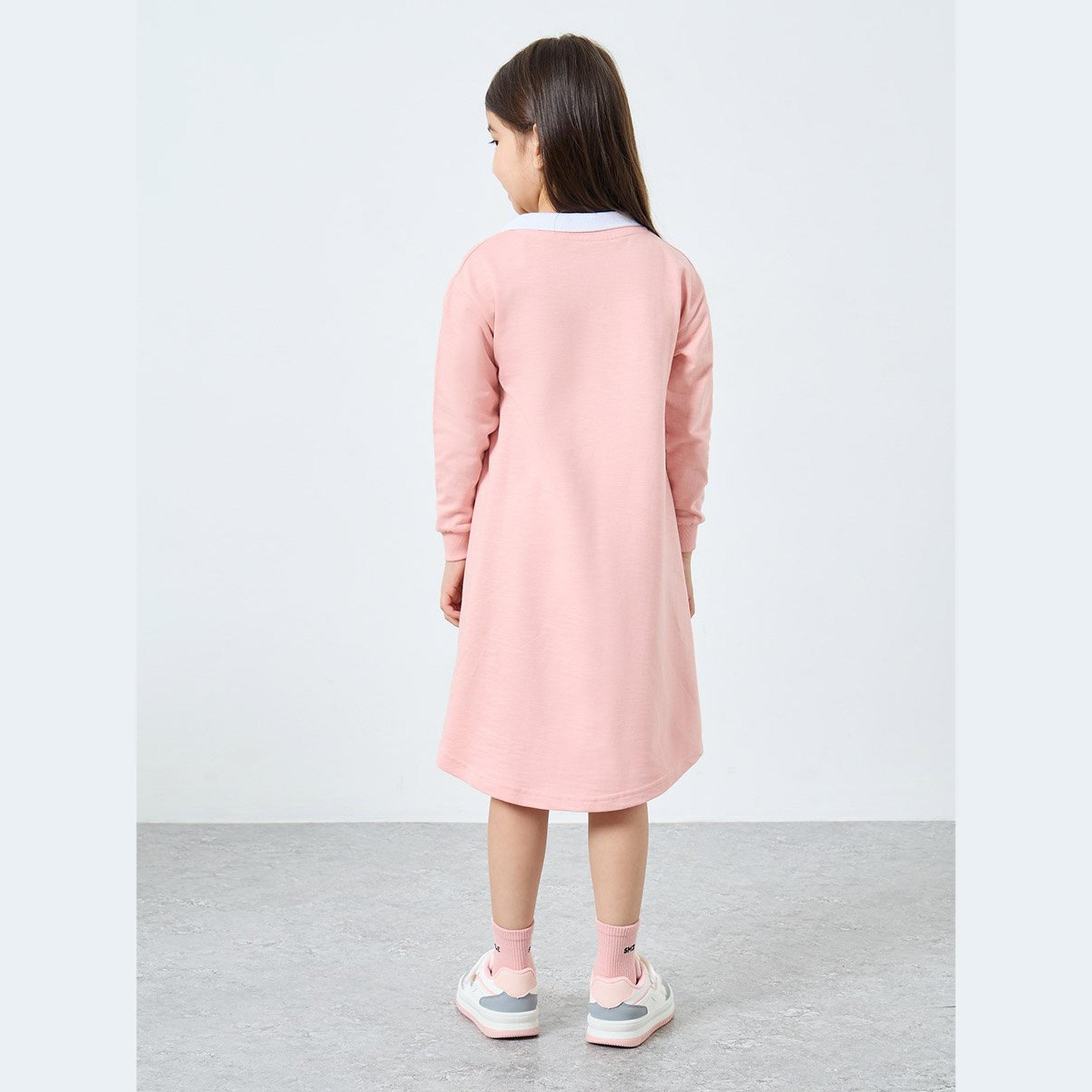 فستان قصير بحافة واسعة وطبعة زهور-girls-clothing-dressesandjumpsuits-image-4
