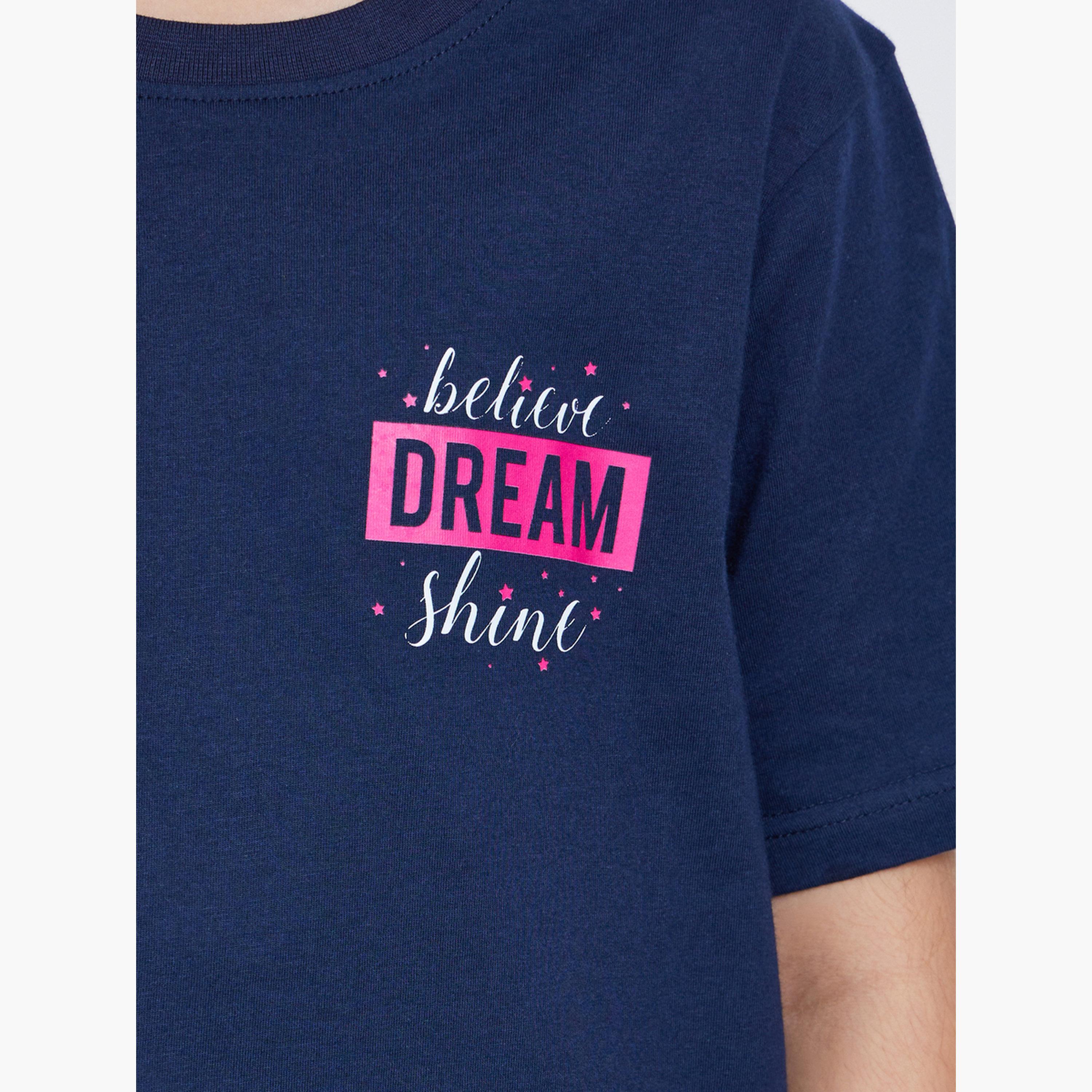 ستايلي - بيجاما تي شيرت قطني مطبوع للمراهقين-girls-clothing-nightwear-image-4