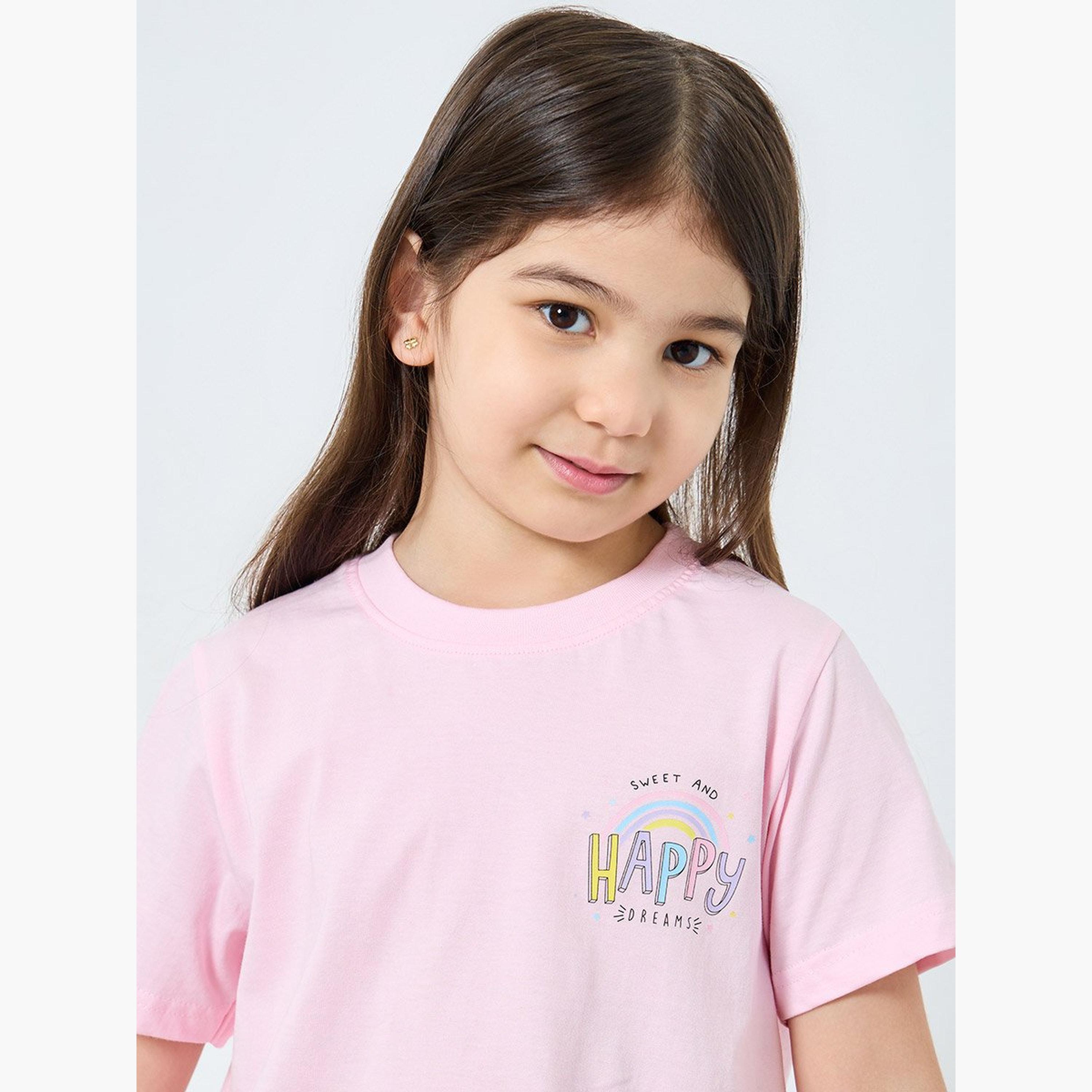 طقم من بنطال بيجاما وتيشيرت قطني-girls-clothing-nightwear-image-3