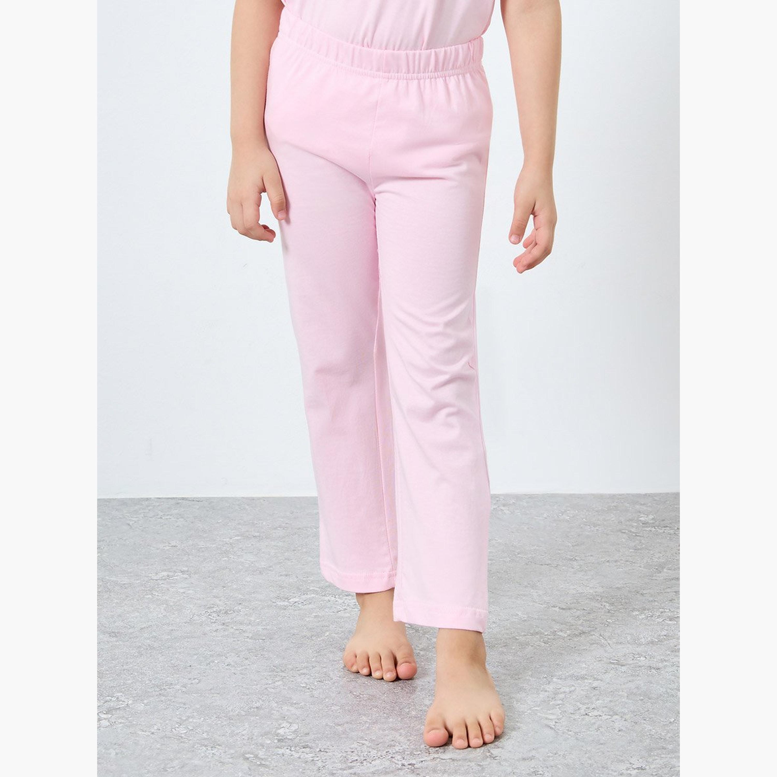 طقم من بنطال بيجاما وتيشيرت قطني-girls-clothing-nightwear-image-4