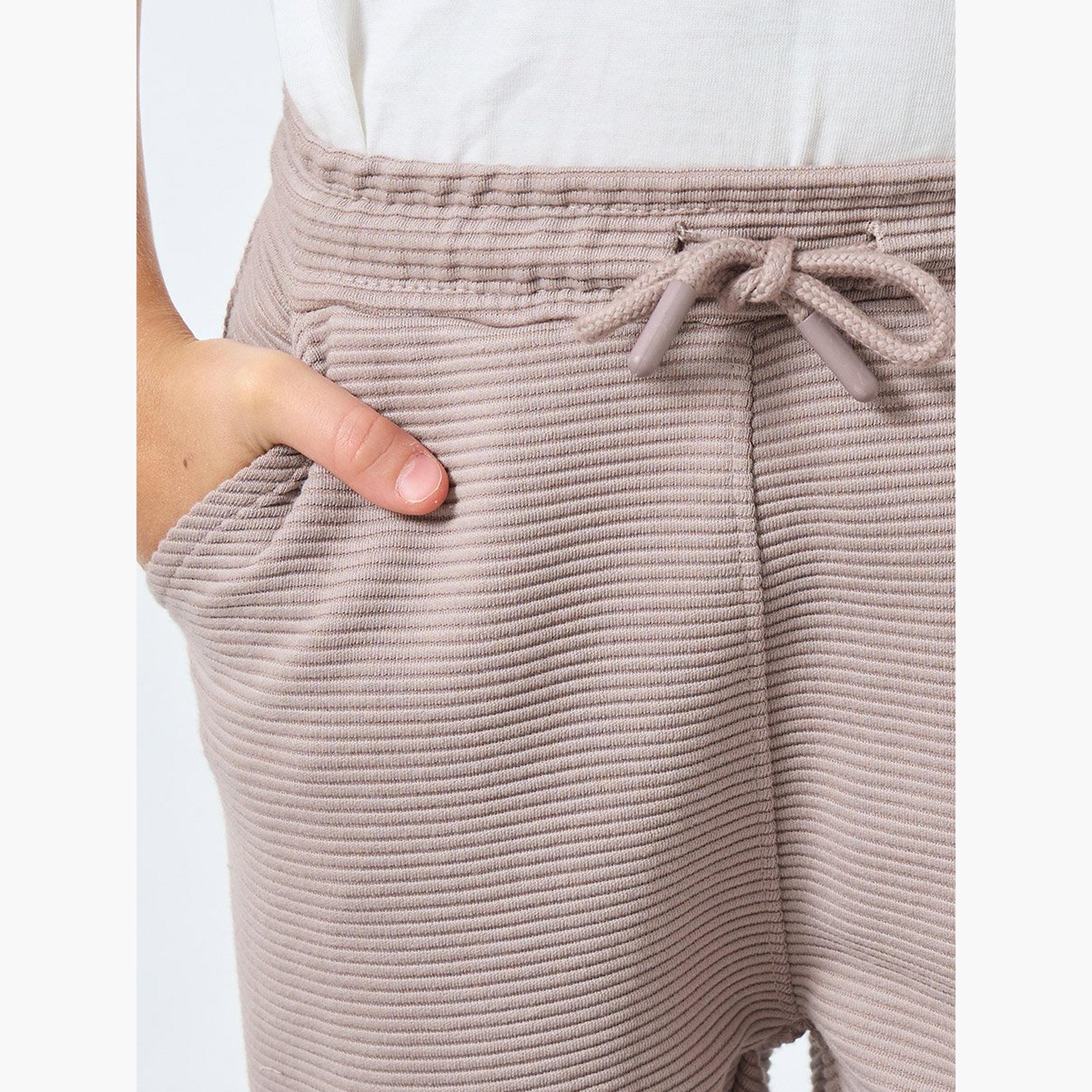 Styli Boys Beige Textured Ottoman Joggers-boys-clothing-bottoms-joggersandtrackpants-image-3