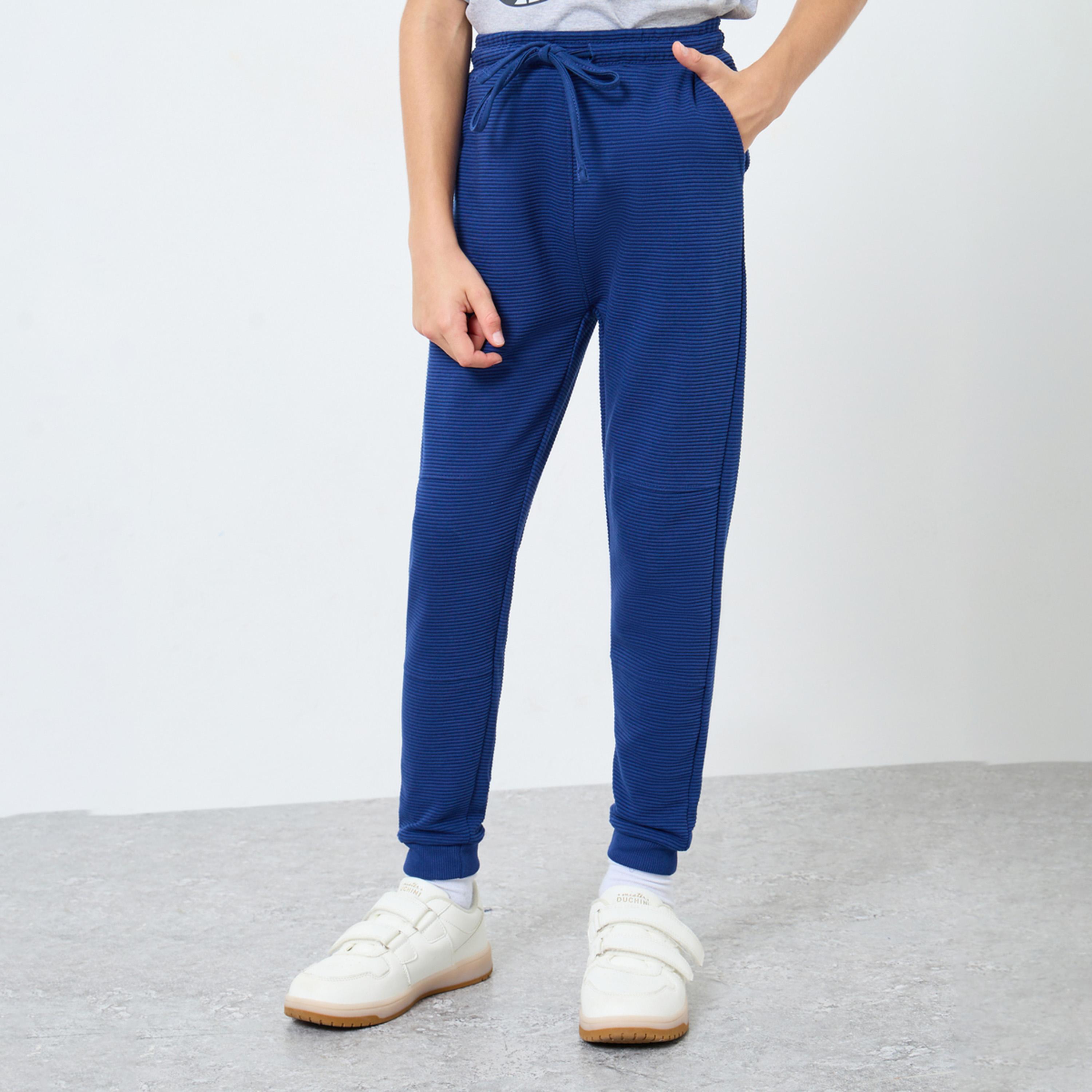 ستايلي - بنطال رياضي عثماني من القطن المحبوك لون أزرق للمراهقين-boys-clothing-bottoms-joggersandtrackpants-image-1