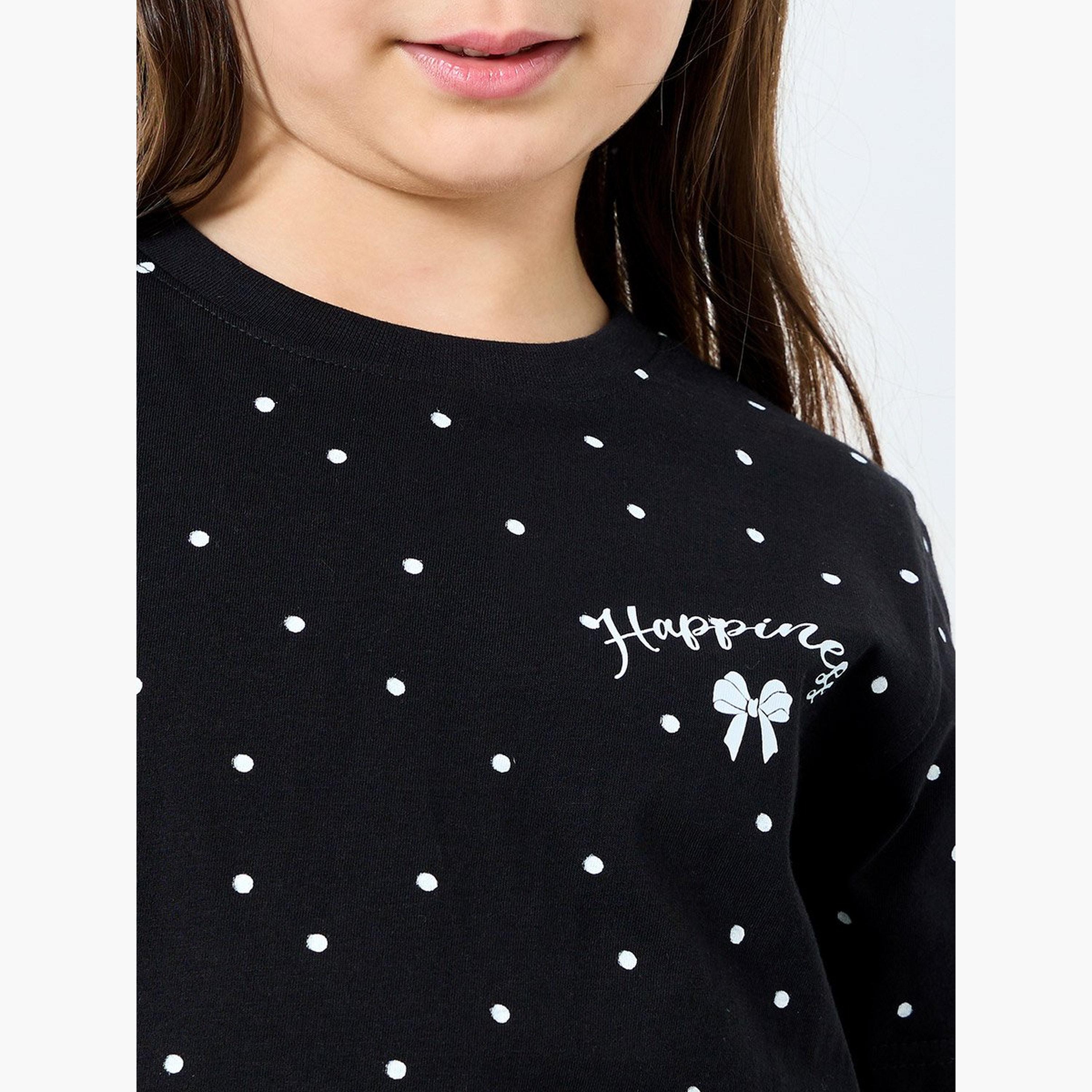 طقم من بنطال وتيشيرت بطبعة نقاط بولكا-girls-clothing-setsandcoords-image-3