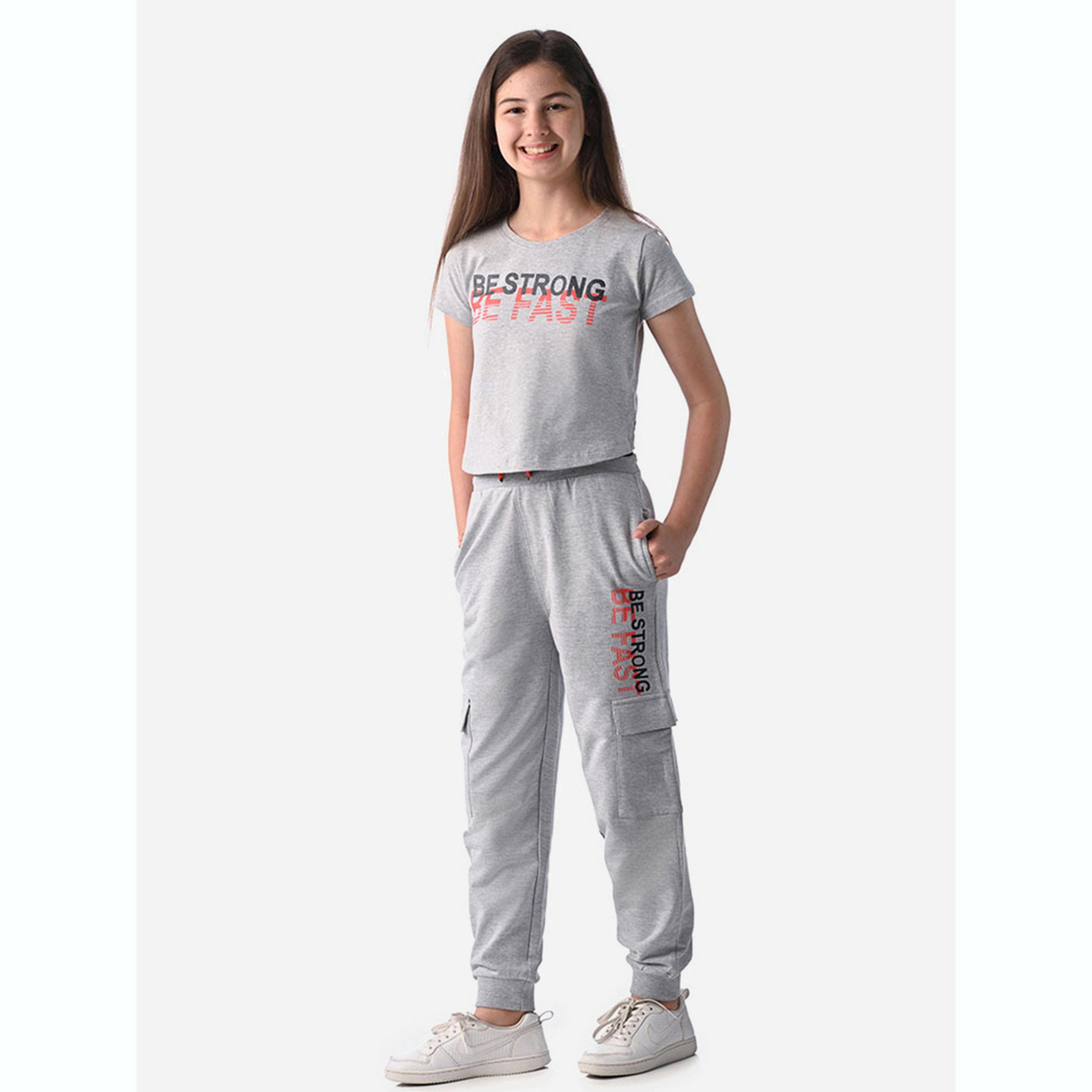 Victor and Jane X Styli Slogan Print Round Neck T-Shirt and Joggers Set-girls-clothing-setsandcoords-image-1