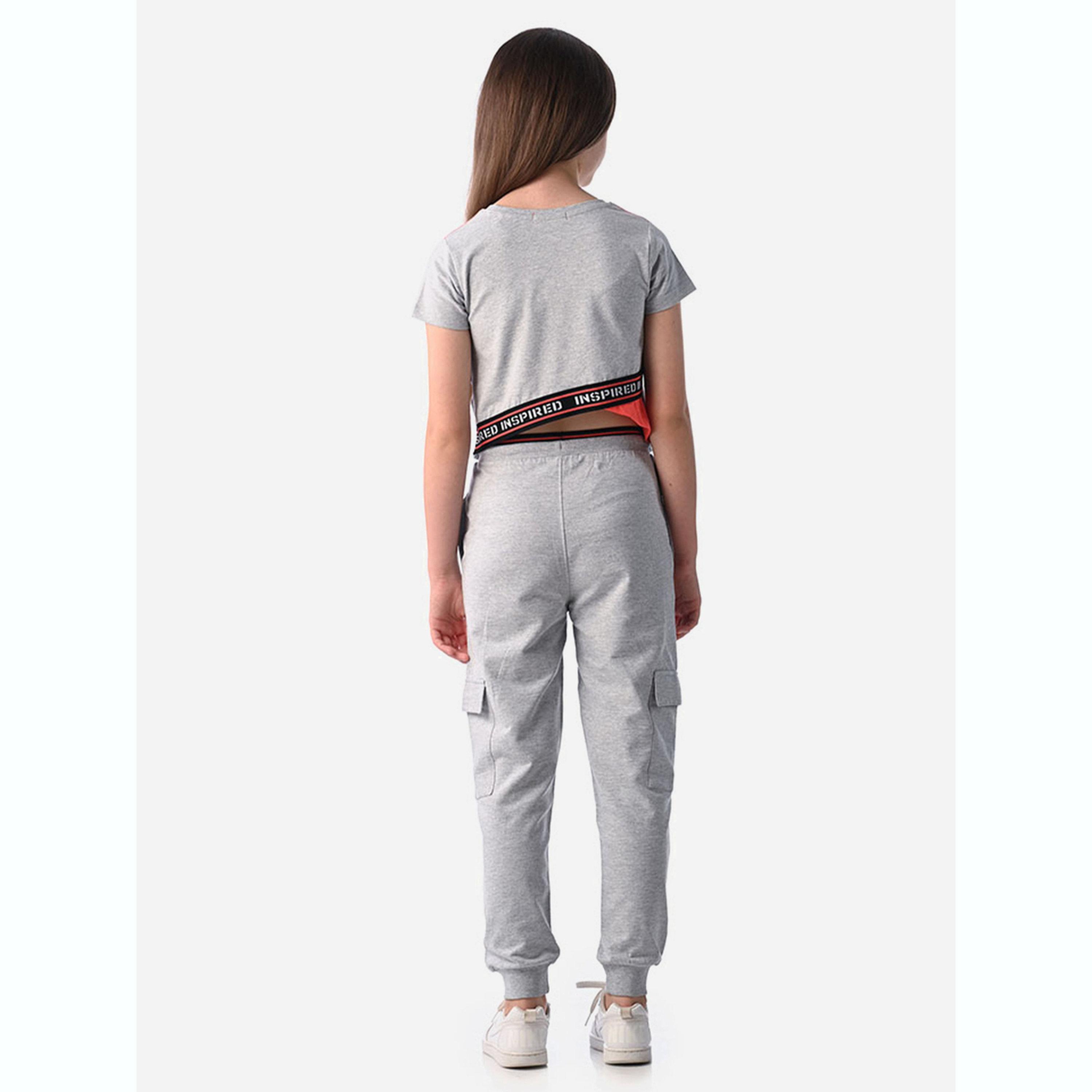 Victor and Jane X Styli Slogan Print Round Neck T-Shirt and Joggers Set-girls-clothing-setsandcoords-image-2