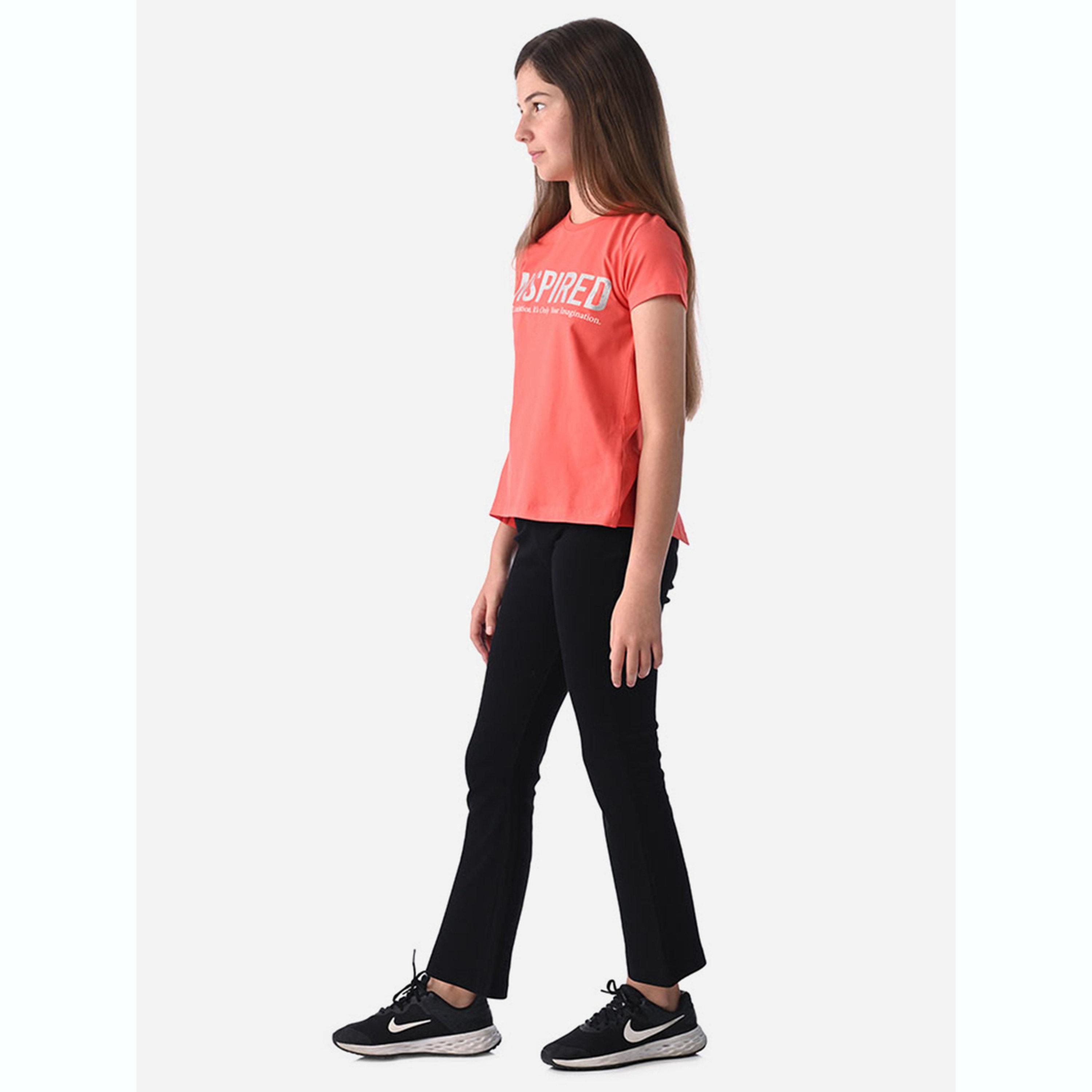 طقم بيجاما من بنطال وتيشيرت بطبعة كتابة-girls-clothing-setsandcoords-image-2