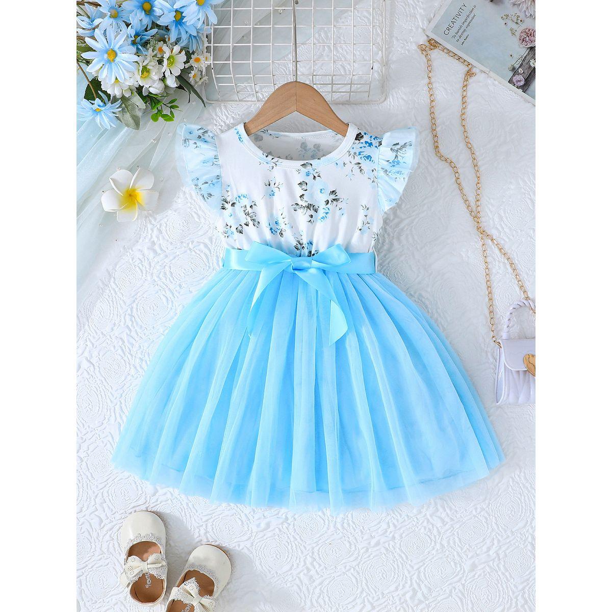 فستان بطبعة زهور وتفاصيل فيونكة-girls-clothing-dressesandjumpsuits-image-1