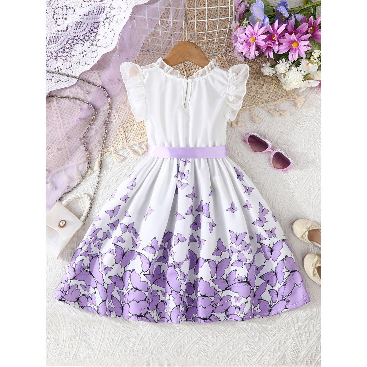 Styli Butterfly Graphic Print Bow Detail Dress-girls-clothing-dressesandjumpsuits-image-6