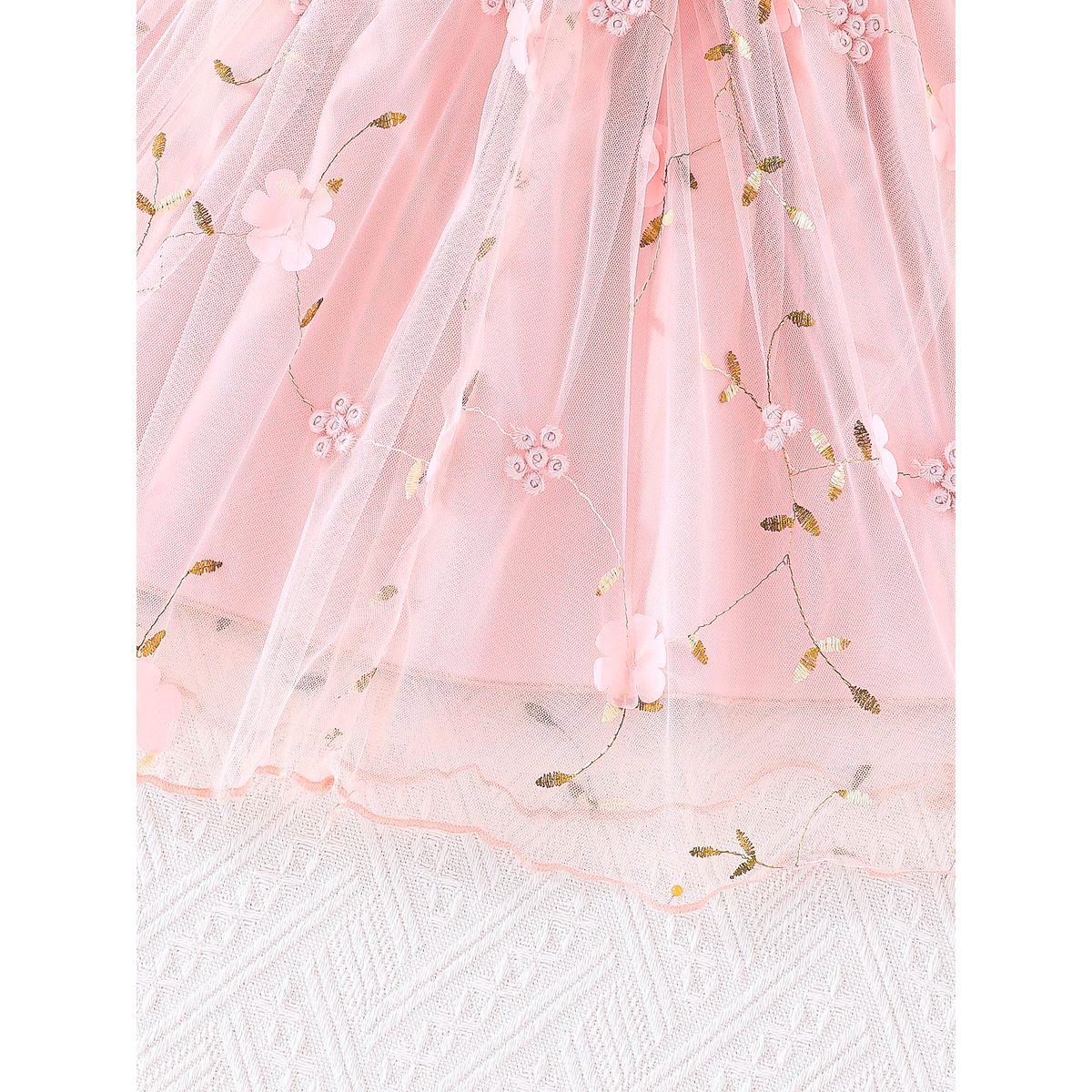 Styli Floral Embroidery Puff Sleeve Smocked Dress-girls-clothing-dressesandjumpsuits-image-3