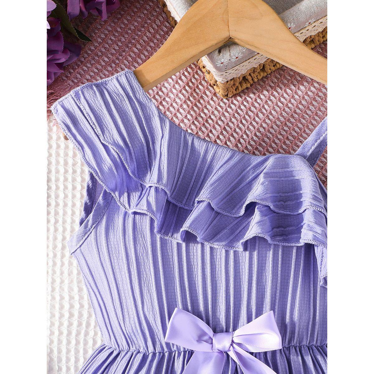Styli Ruffled Asymmetric Neck Bow Detail Dress-girls-clothing-dressesandjumpsuits-image-2