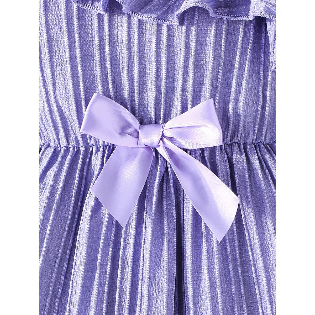 Styli Ruffled Asymmetric Neck Bow Detail Dress-girls-clothing-dressesandjumpsuits-image-3