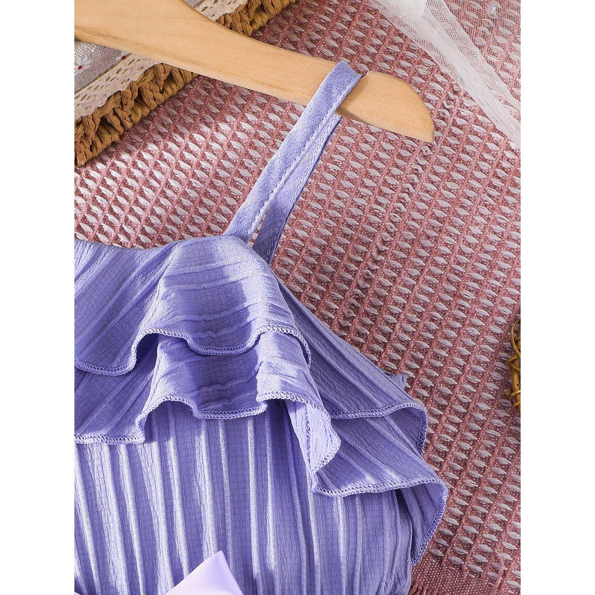 Styli Ruffled Asymmetric Neck Bow Detail Dress-girls-clothing-dressesandjumpsuits-image-5