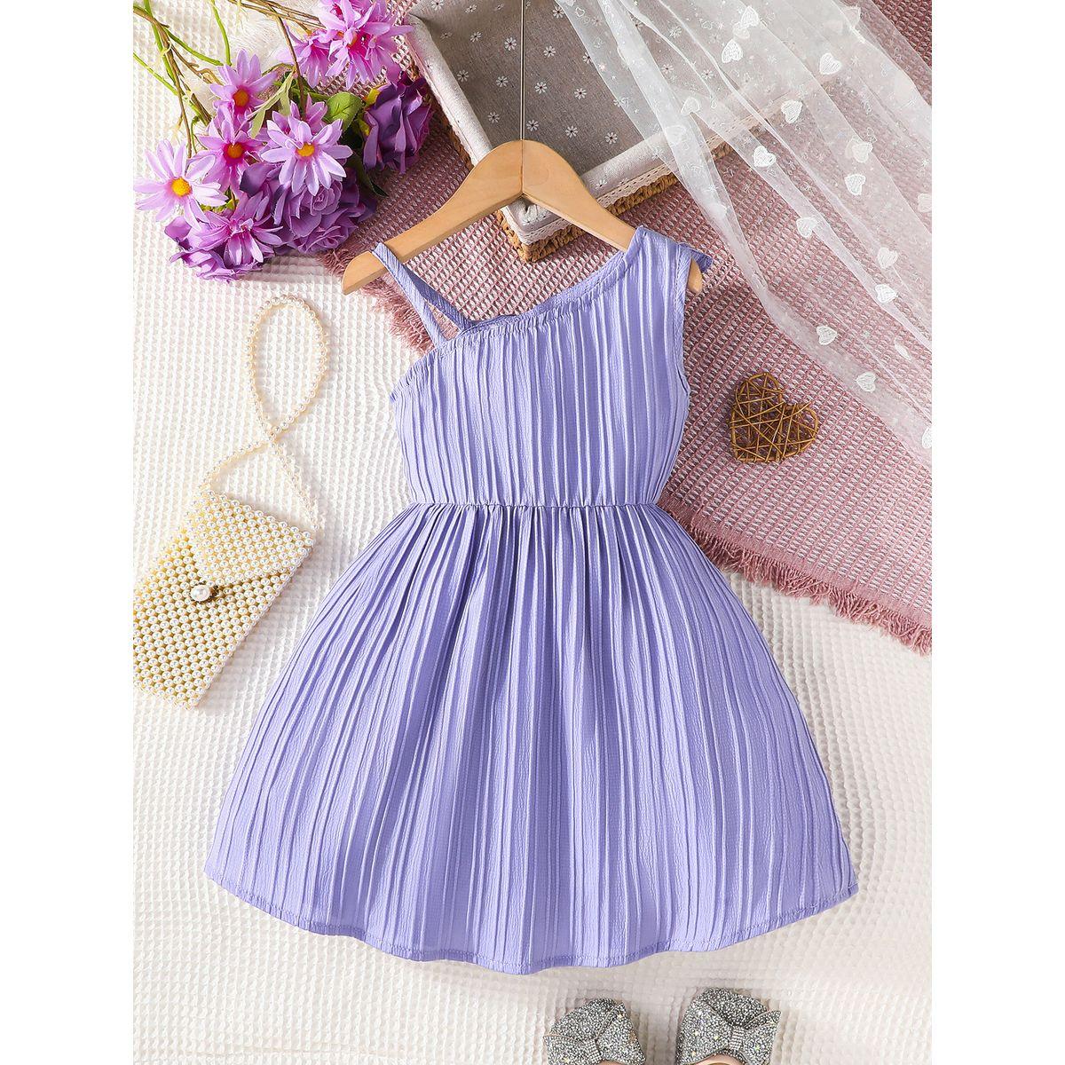 Styli Ruffled Asymmetric Neck Bow Detail Dress-girls-clothing-dressesandjumpsuits-image-6