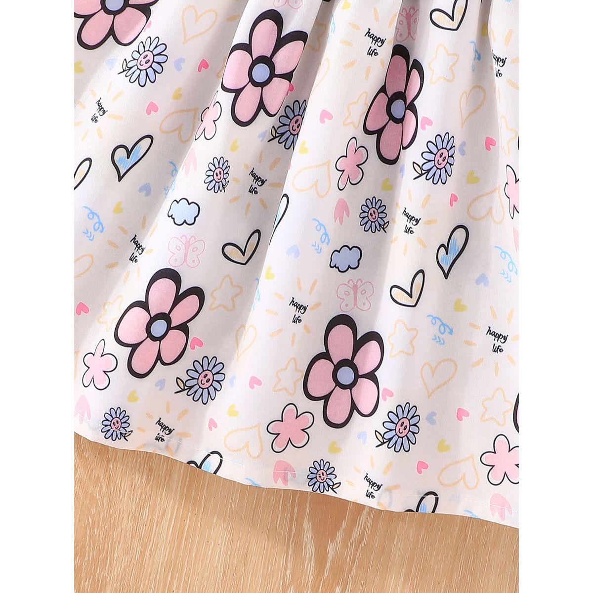 فستان بأكمام منفوخة وطبعة زهور-girls-clothing-dressesandjumpsuits-image-5