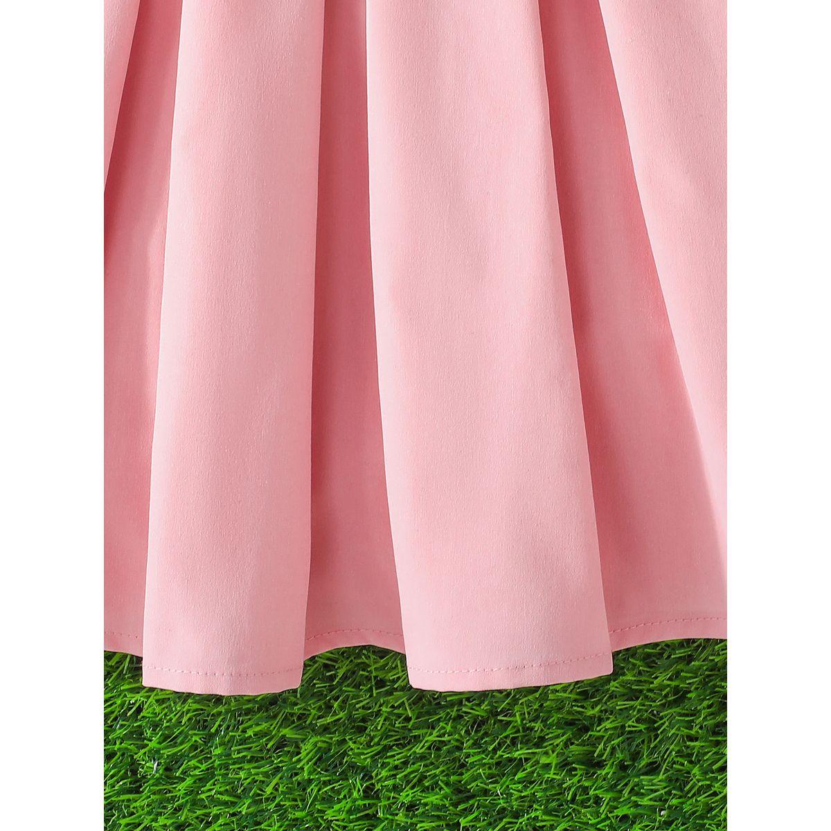 فستان بأكمام منفوخة مع كسرات وقبعة-girls-clothing-dressesandjumpsuits-image-1