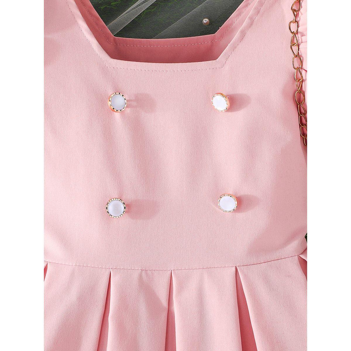فستان بأكمام منفوخة مع كسرات وقبعة-girls-clothing-dressesandjumpsuits-image-6