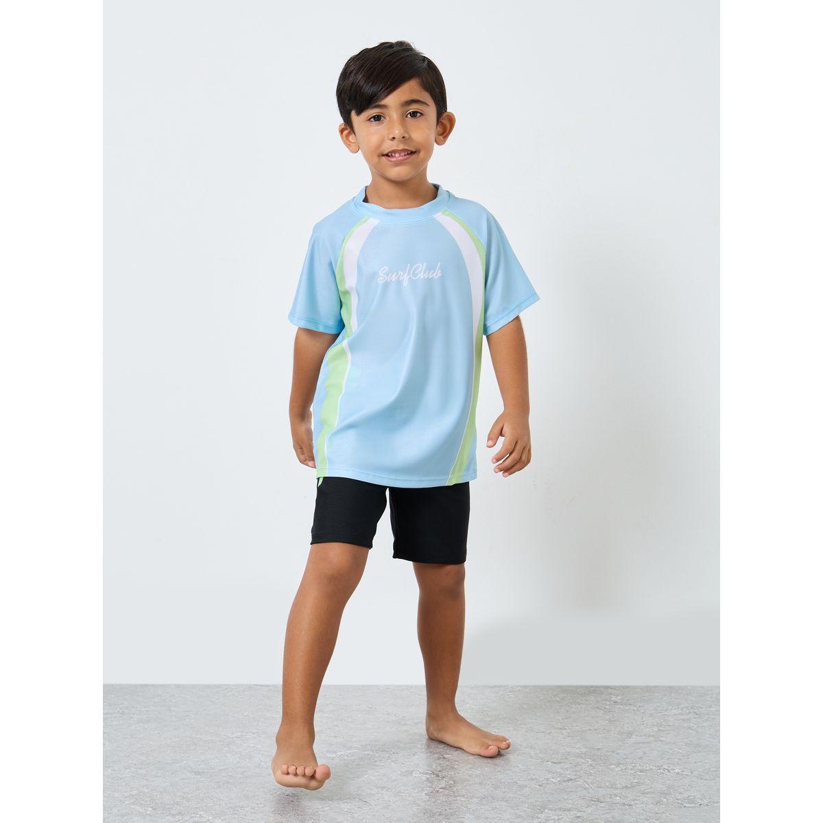 بدلة سباحة من 3 قطع - شورت وتيشيرت مع كاب-boys-clothing-sportswear-sets-image-2