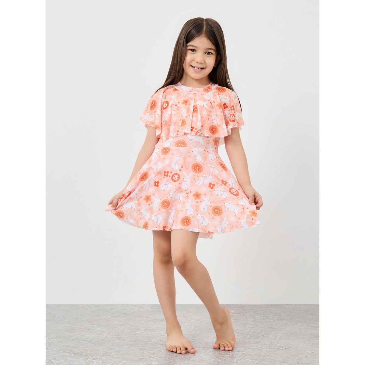 بدلة سباحة بنمط فستان مع شورت-sports-girls-clothing-sets-image-1