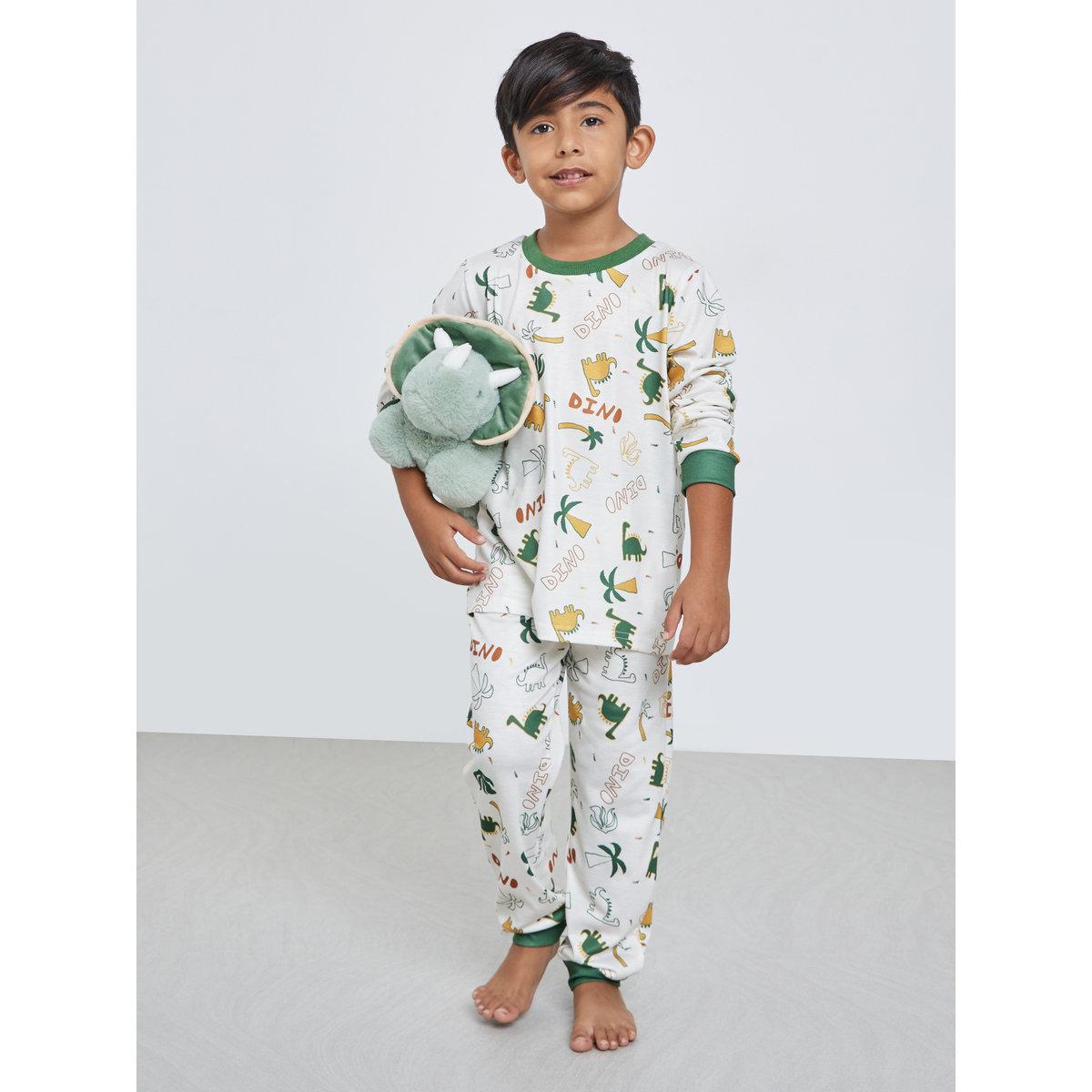 Styli Boys Dinosaur Print T-Shirt and Pyjama Set-boys-clothing-nightwear-image-1