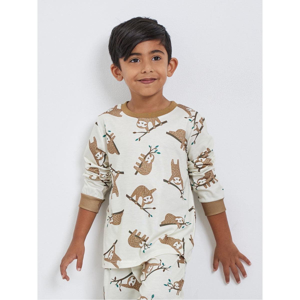 Styli Boys Sloth Graphic Print T-Shirt and Pyjama Set-boys-clothing-nightwear-image-2
