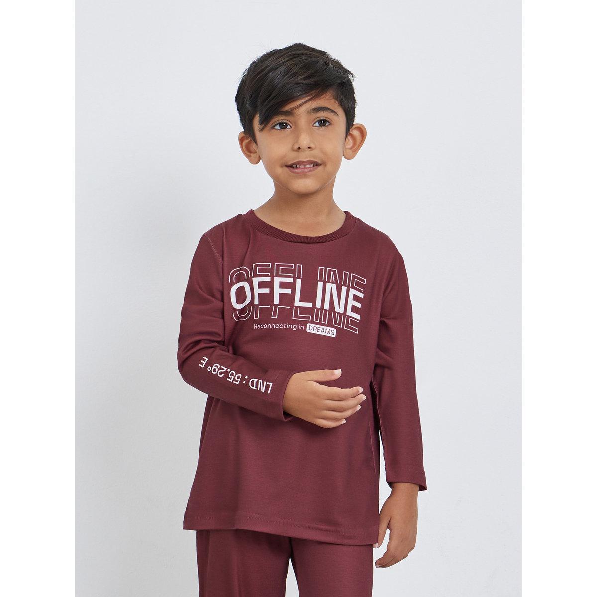 Styli Boys Slogan T-Shirt and Pyjama Set-boys-clothing-nightwear-image-2