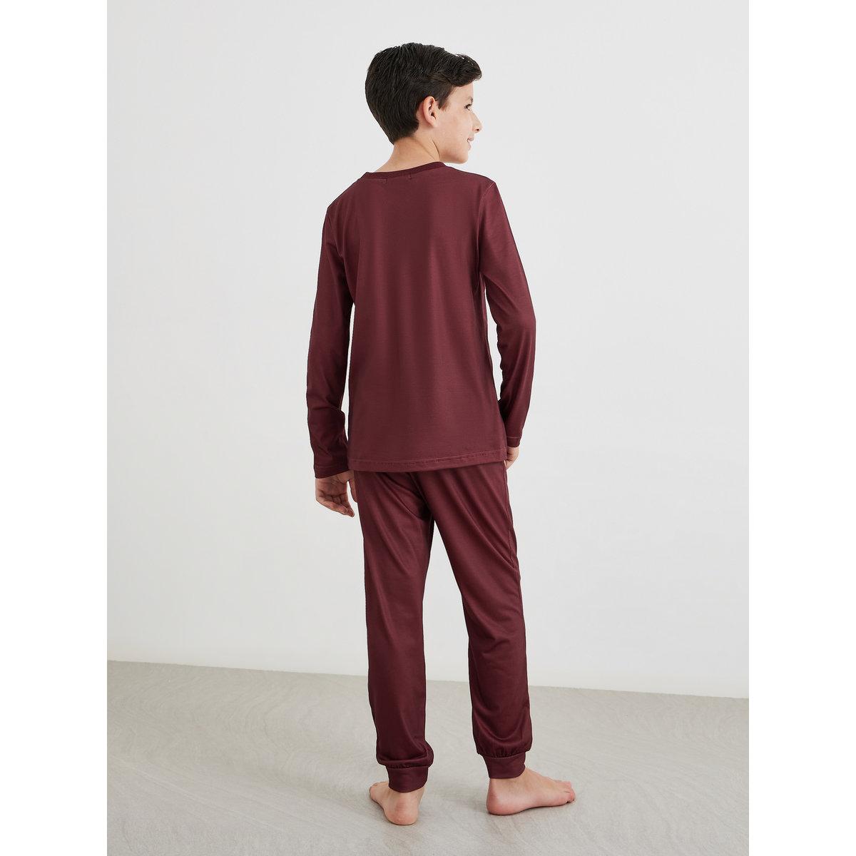 Styli Boys Red Slogan Print T-Shirt and Pyjama Set-boys-clothing-nightwear-image-5