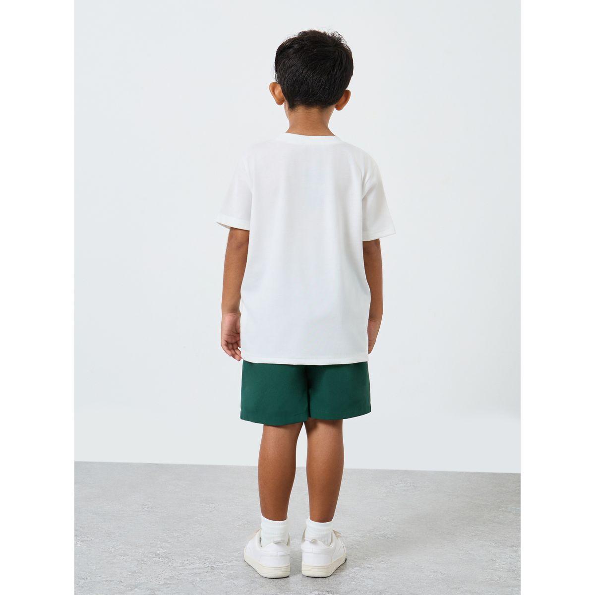 Styli Front Graphic T-Shirt and Solid Shorts Set-boys-clothing-setsandcoords-image-4