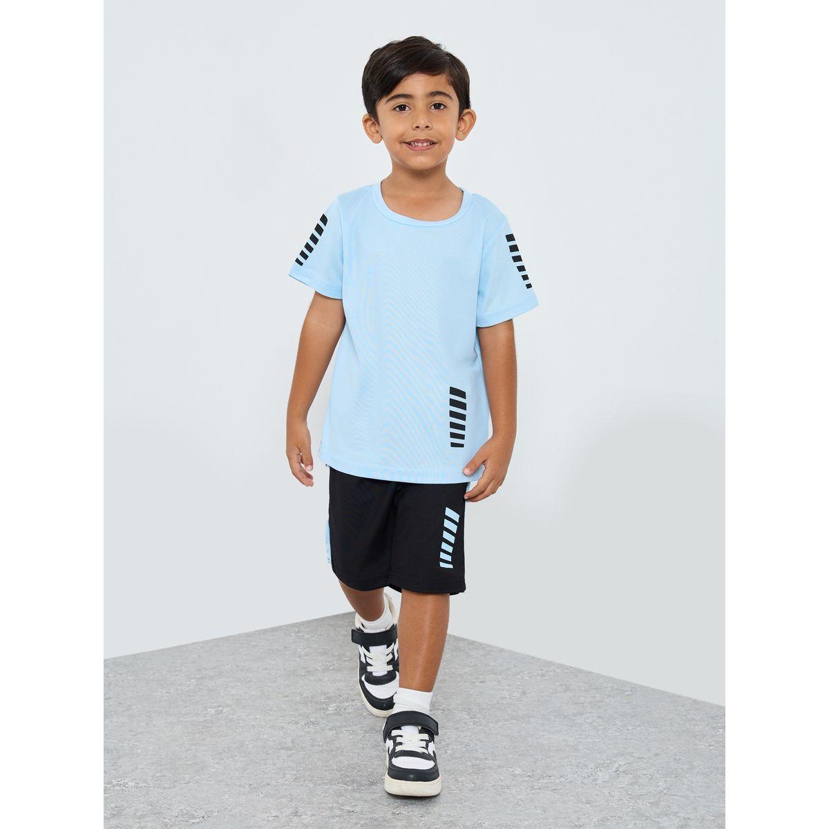 Styli Striped Print T-Shirt and Shorts Set-boys-clothing-setsandcoords-image-1