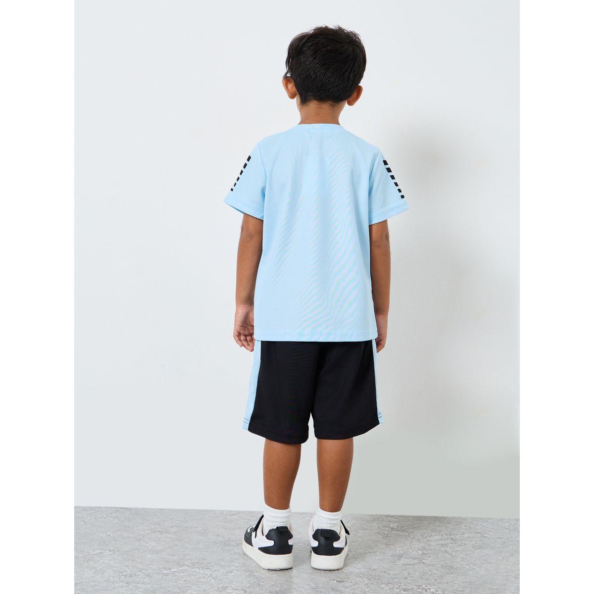 مجموعة من شورت وتيشيرت مخطط بأكمام قصيرة-boys-clothing-setsandcoords-image-4