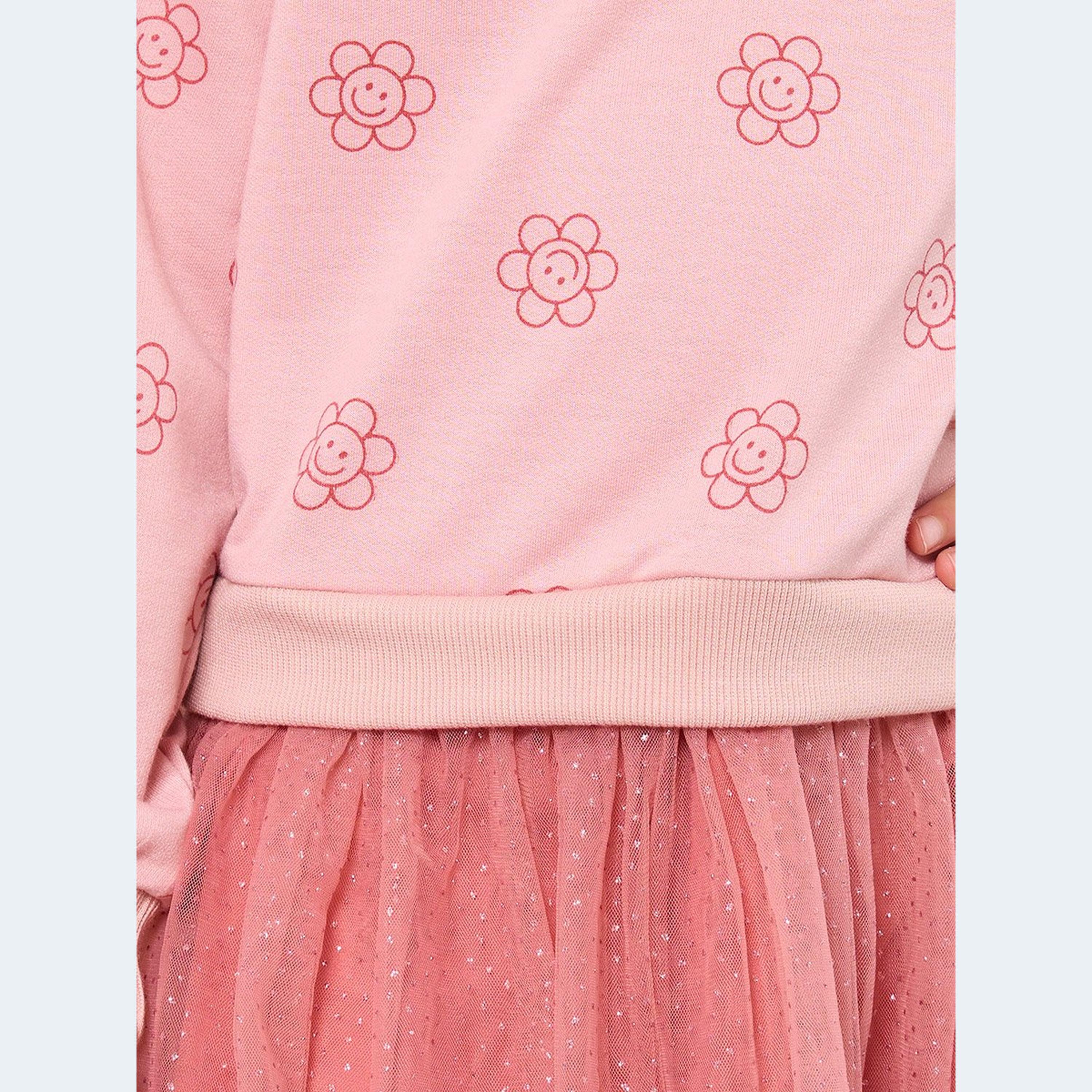 فستان بطبعة زهور مع تداخلات تُل-girls-clothing-dressesandjumpsuits-image-3