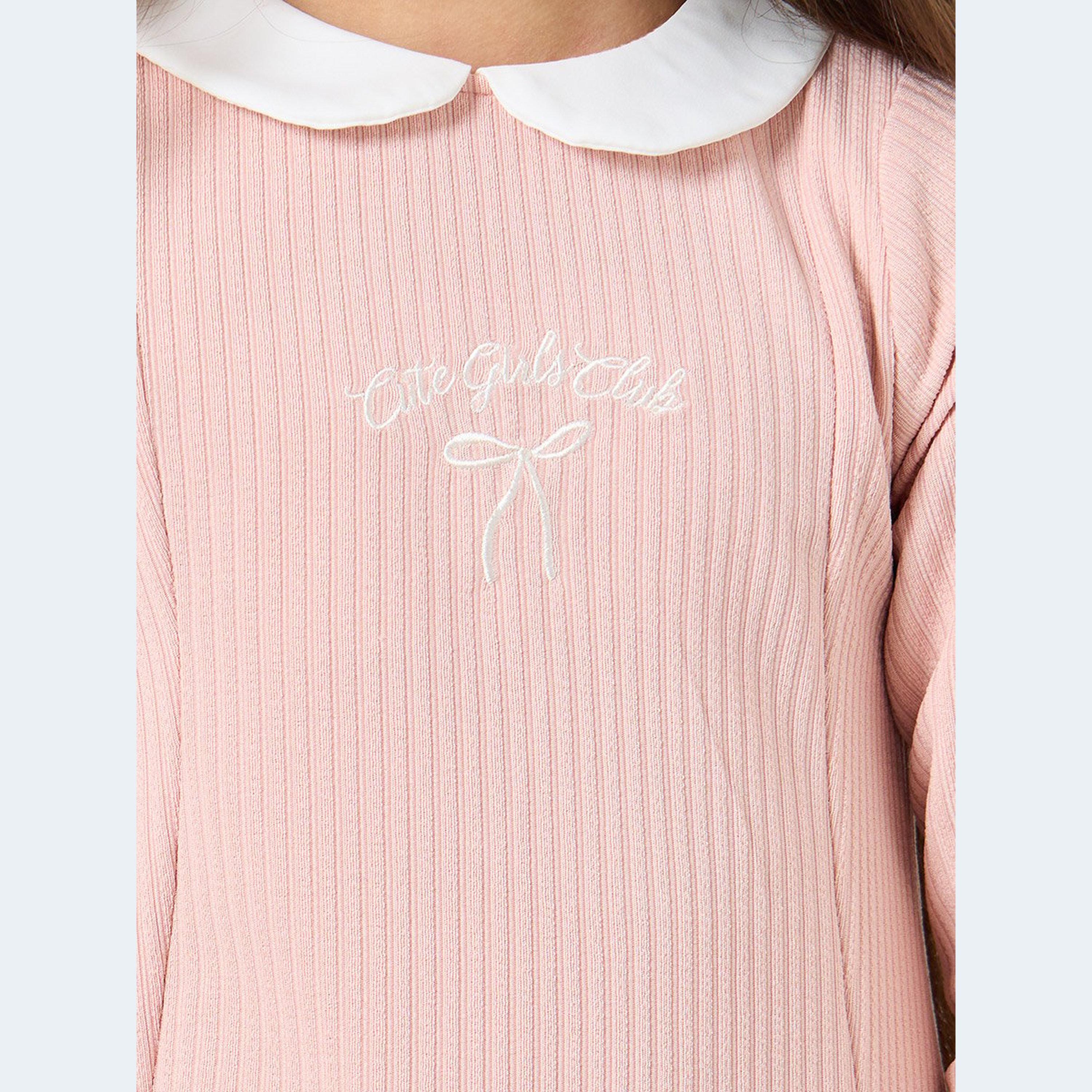 Styli Girls Textured Knit Dress-girls-clothing-dressesandjumpsuits-image-3