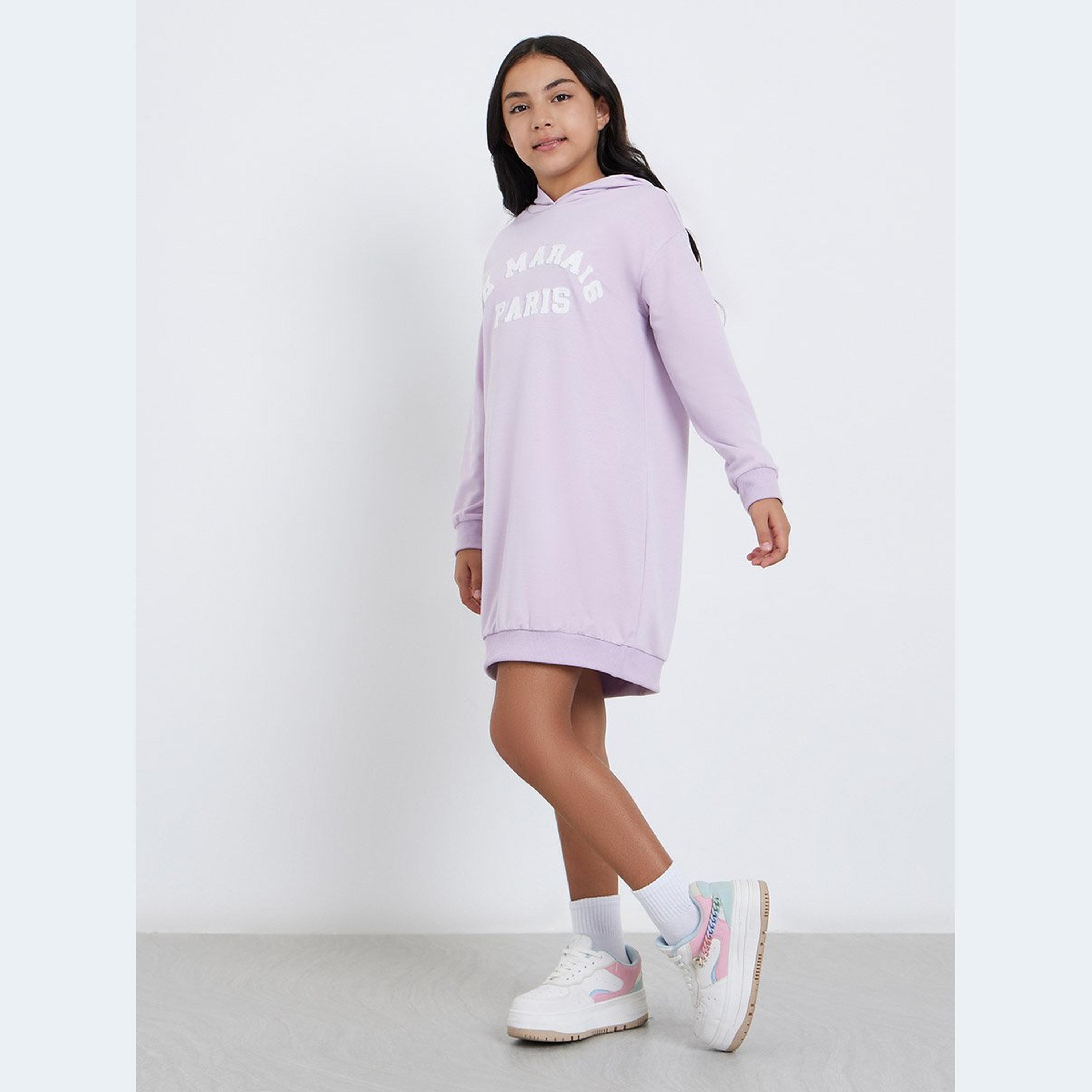 فستان سويت شيرت بياقة هودي-girls-clothing-dressesandjumpsuits-image-1