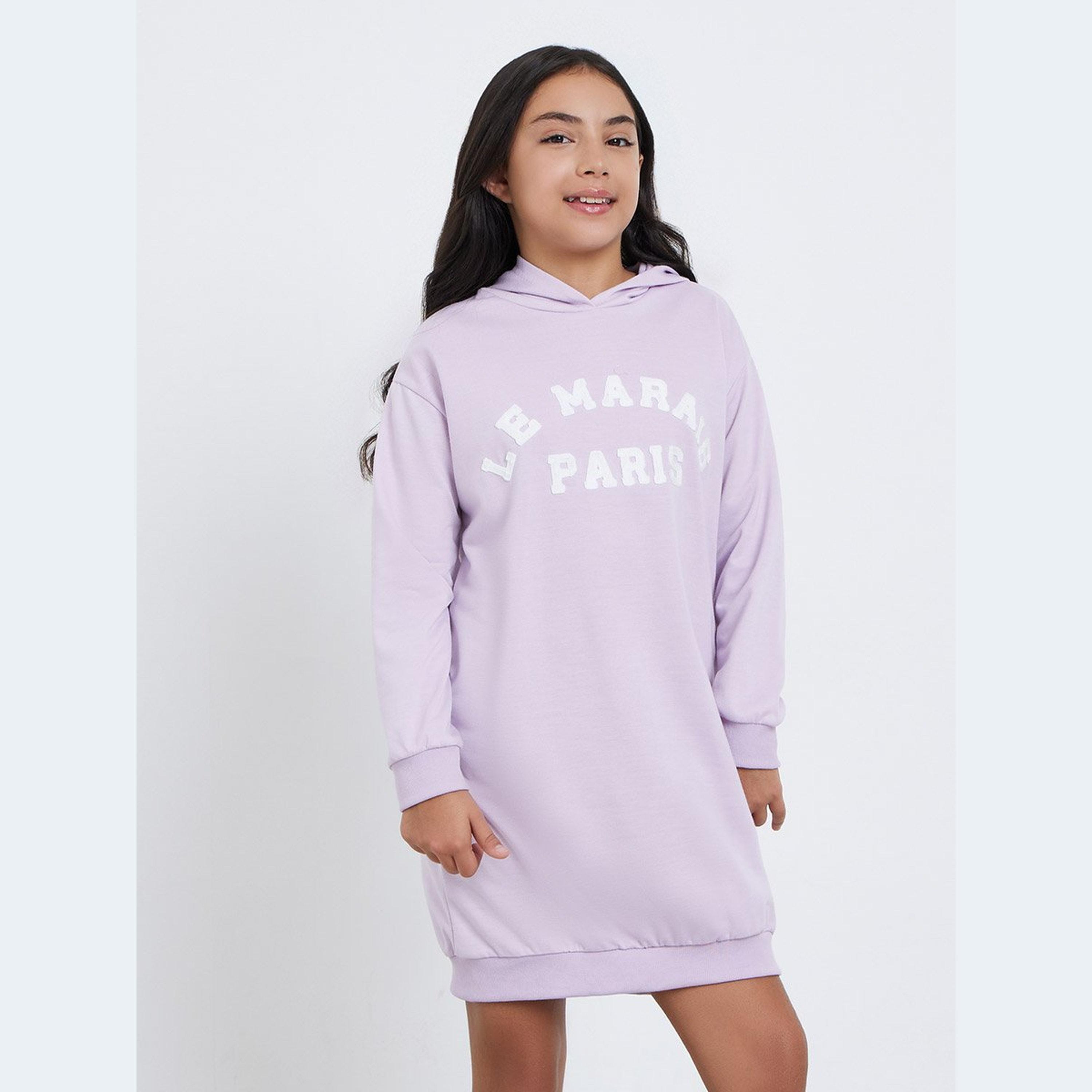 فستان سويت شيرت بياقة هودي-girls-clothing-dressesandjumpsuits-image-2