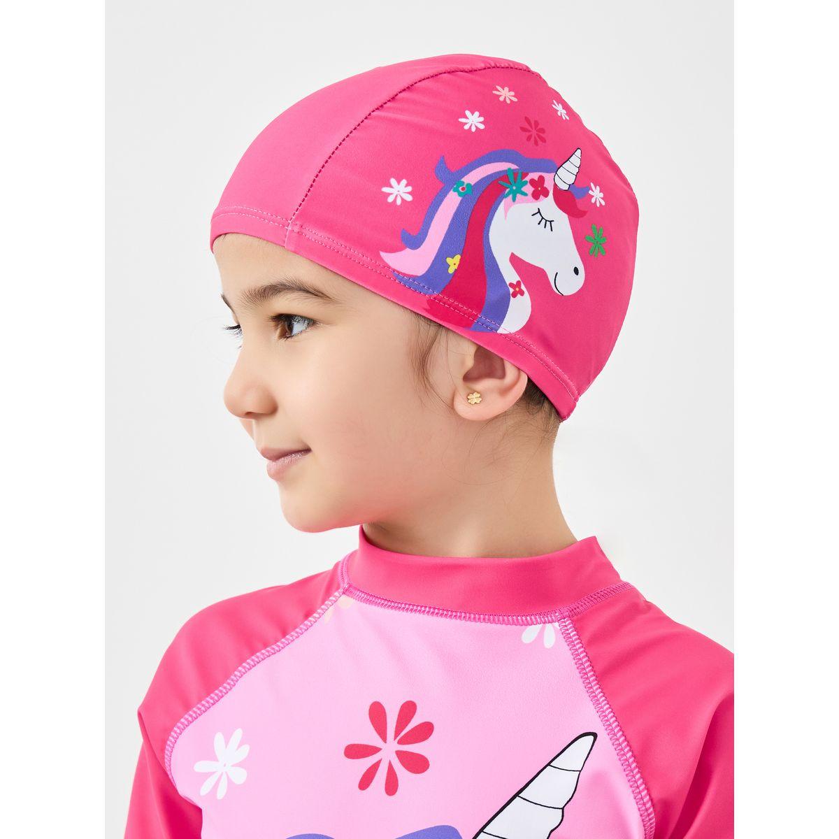 Styli Unicorn Graphic Print Swimsuit and Cap Set-sports-girls-clothing-sets-image-3