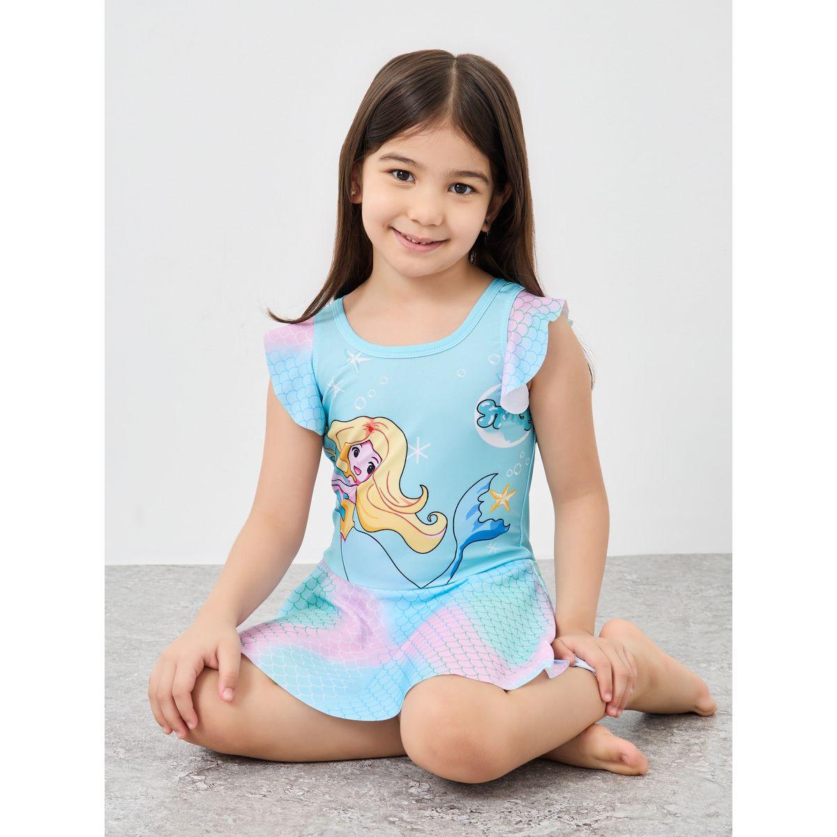 Styli Mermaid Print Ruffled Swimsuit-sports-girls-clothing-tops-image-1