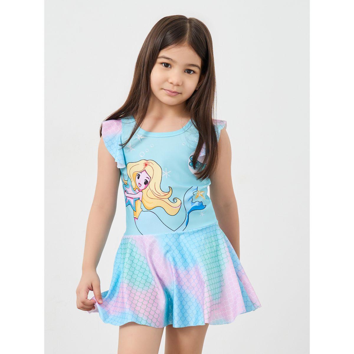 Styli Mermaid Print Ruffled Swimsuit-sports-girls-clothing-tops-image-2