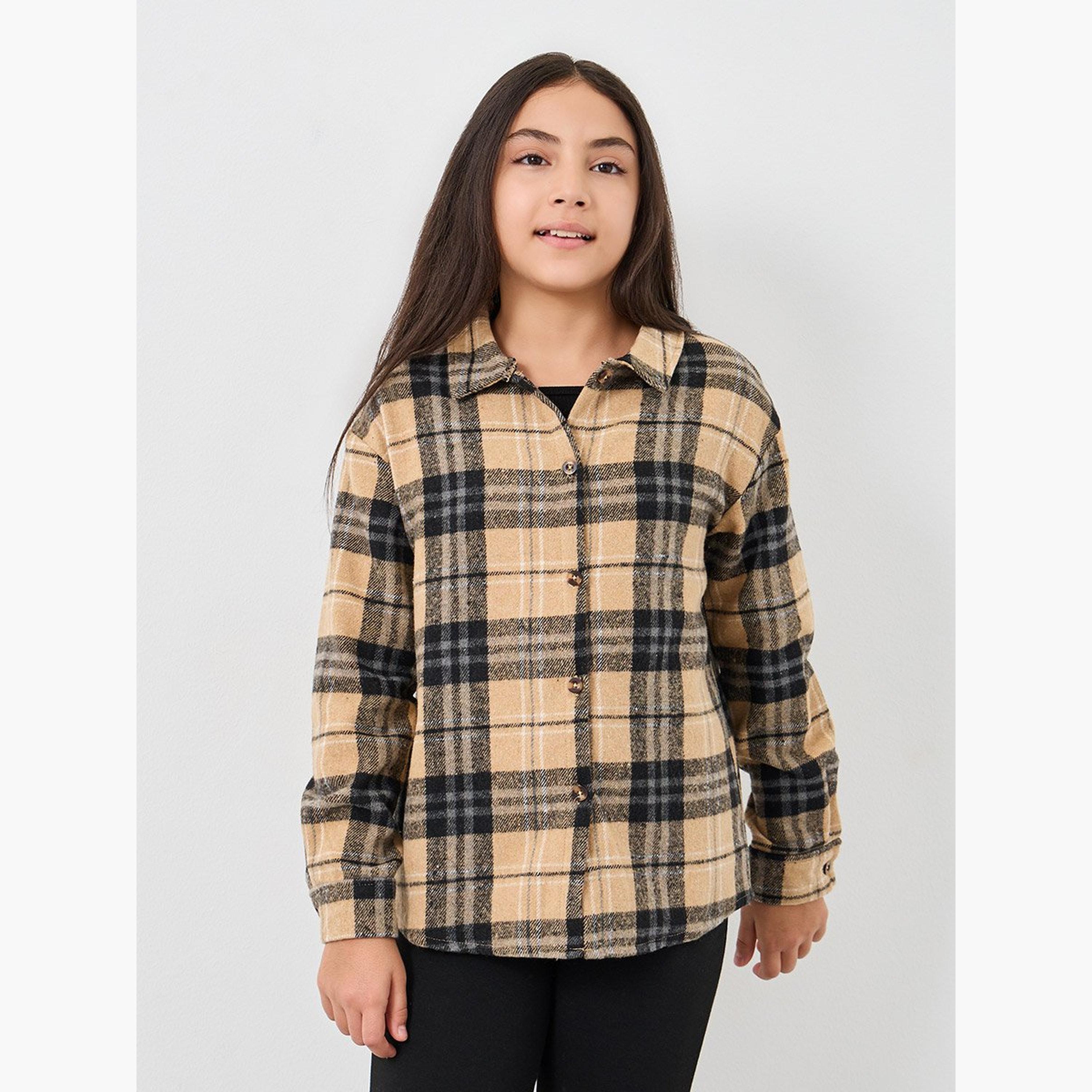 بلوزة بطبعة مربعات-girls-clothing-blousesandshirts-image-3