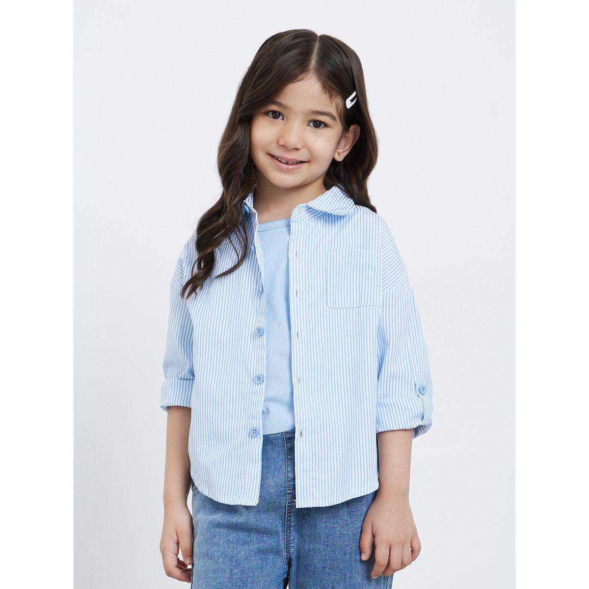 مجموعة من 2 بلوزة مخططة وبلوزة سادة بلا أكمام-girls-clothing-blousesandshirts-image-2