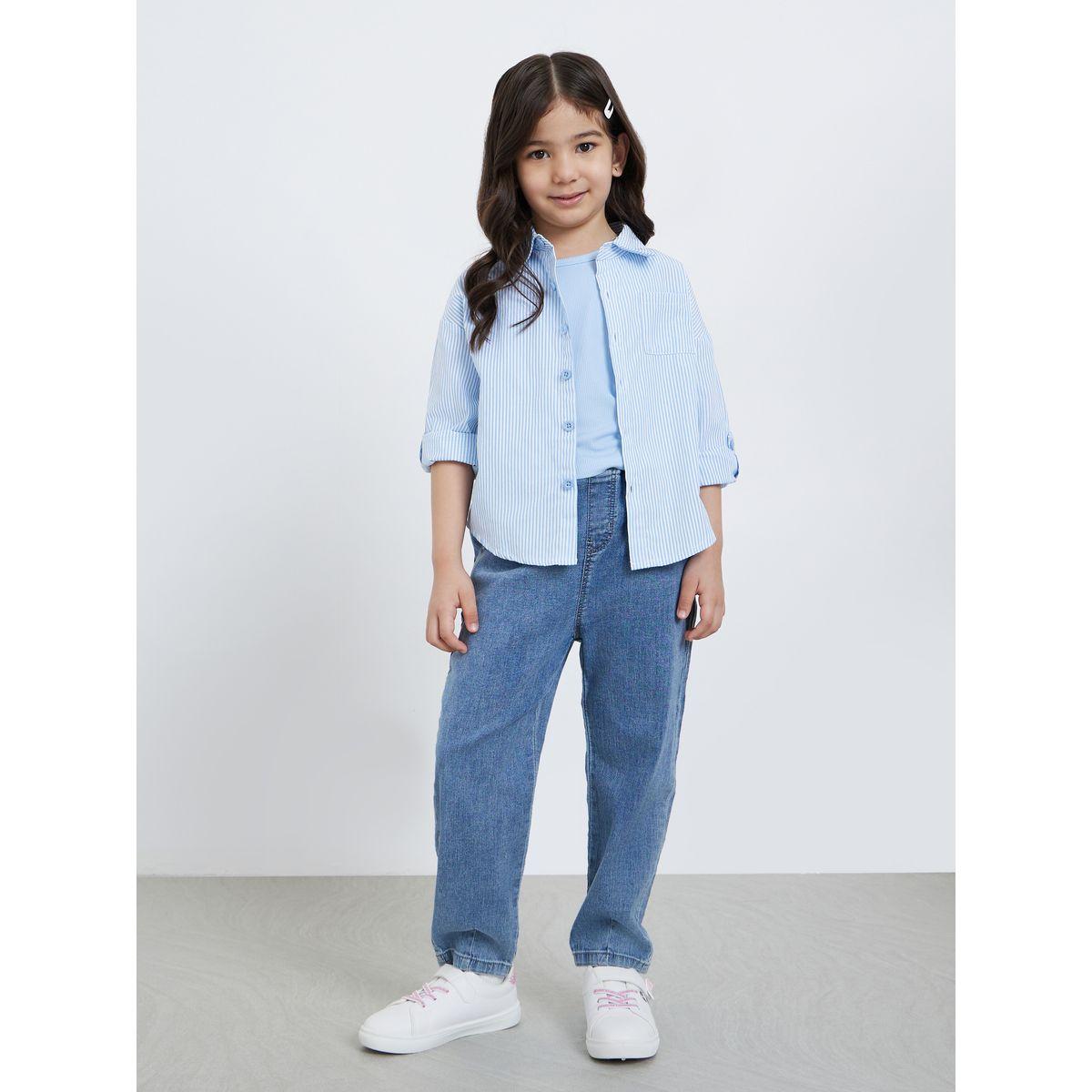 مجموعة من 2 بلوزة مخططة وبلوزة سادة بلا أكمام-girls-clothing-blousesandshirts-image-5
