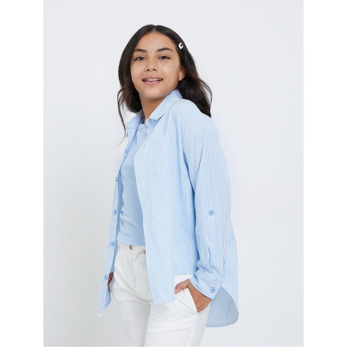 مجموعة من 2 بلوزة مخططة وبلوزة سادة بلا أكمام-girls-clothing-blousesandshirts-image-2