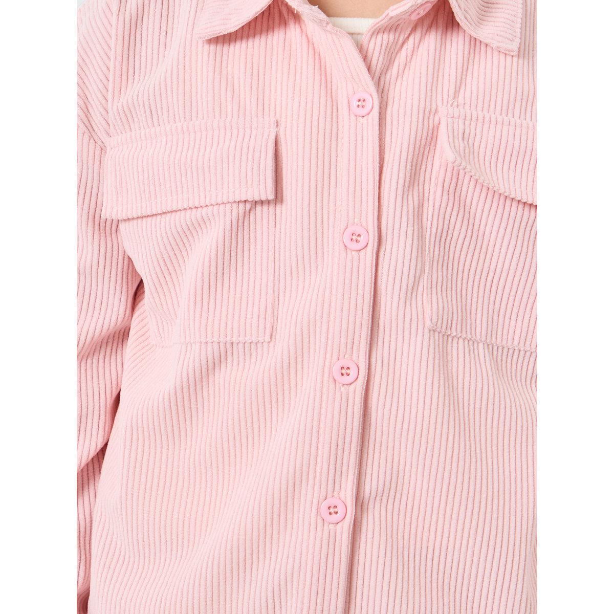 بلوزة بتفاصيل بارزة الملمس مع جيوب-girls-clothing-blousesandshirts-image-4