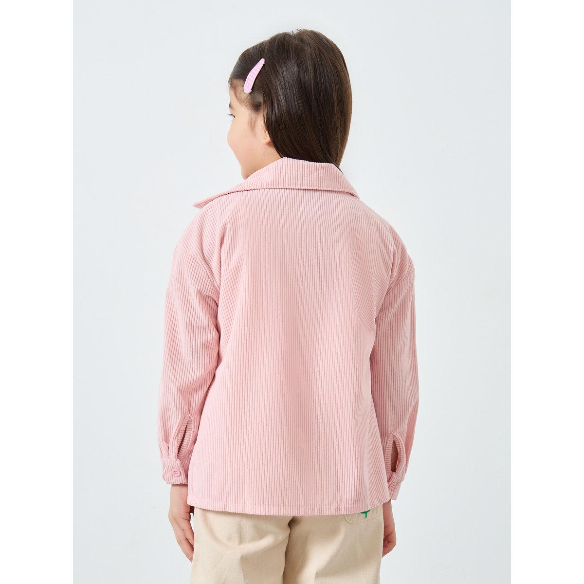 بلوزة بتفاصيل بارزة الملمس مع جيوب-girls-clothing-blousesandshirts-image-5
