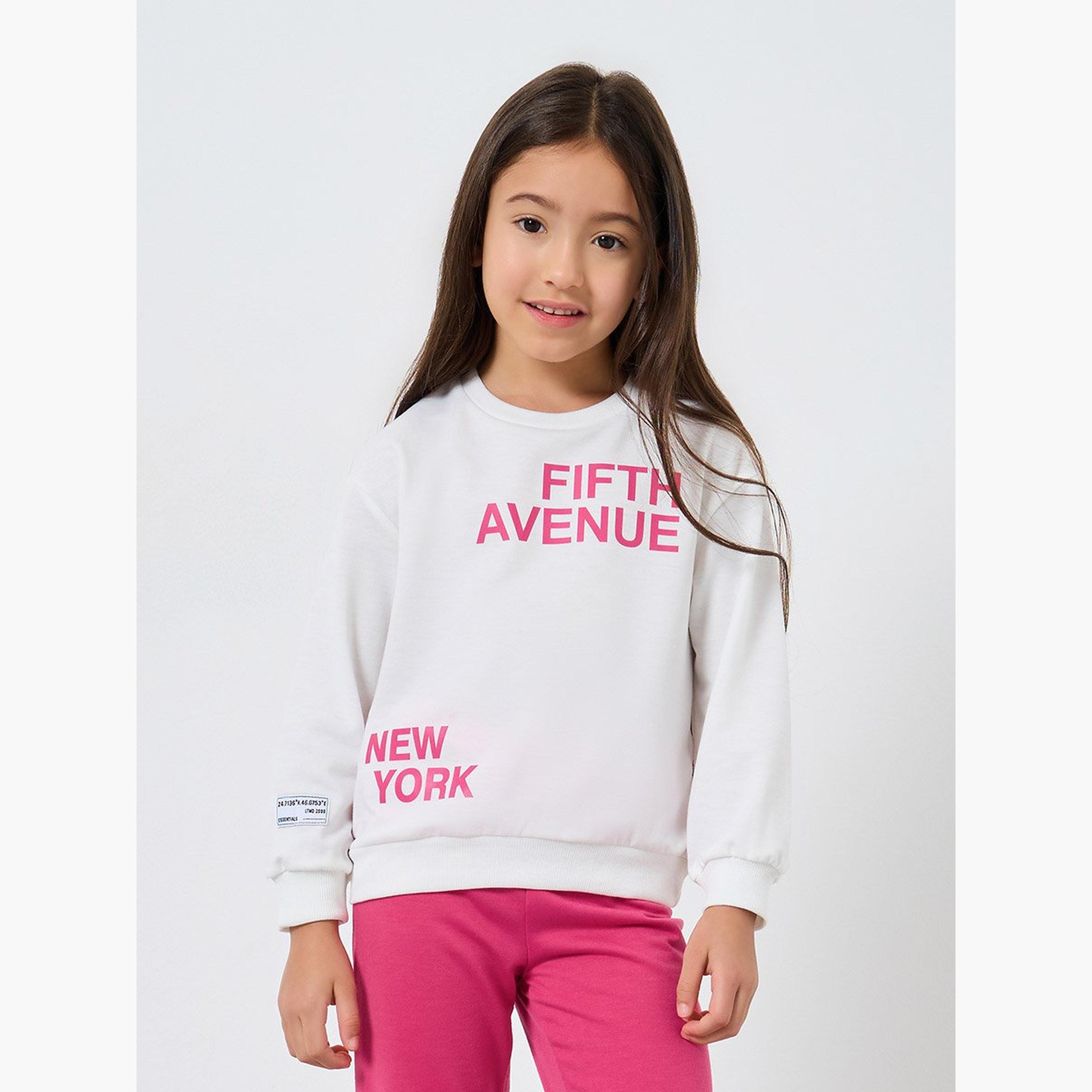 طقم من بنطال وسويت شيرت بطبعة جرافيك-girls-clothing-setsandcoords-image-2