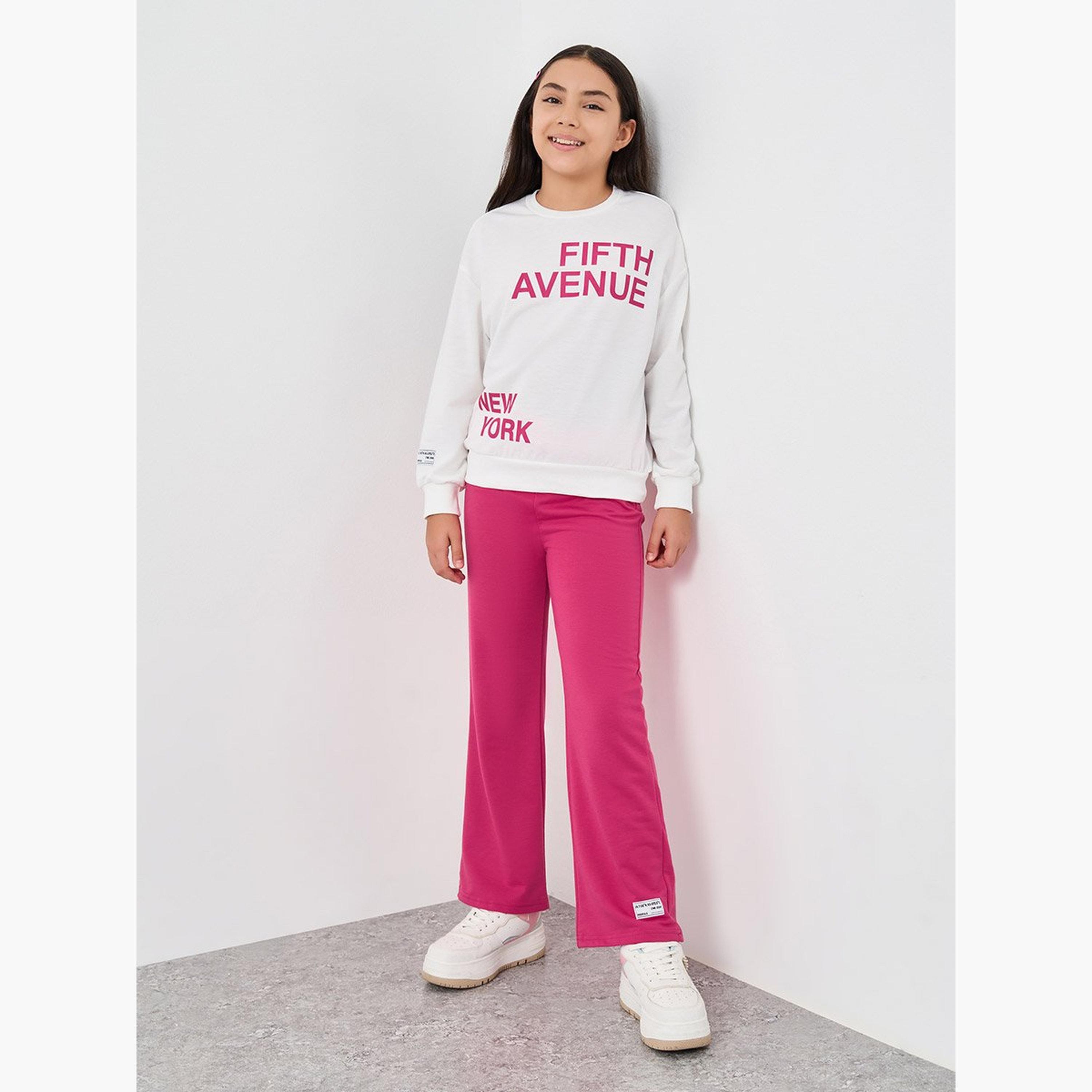Styli Teen Fifth Avenue Print Sweatshirt and Trousers Set-girls-clothing-setsandcoords-image-1